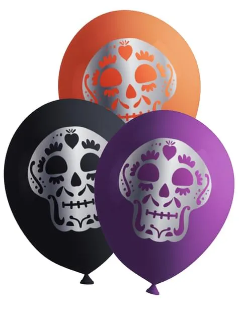 8 palloncini Calavera Catrina Halloween - Day of the Dead
