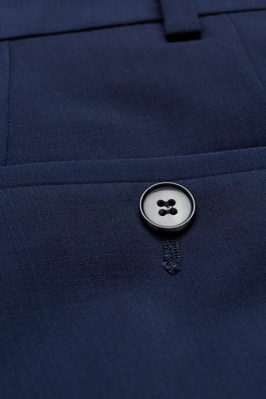 Abito digel drop quattro corto slim fit blu napoli lana marzotto super 100's