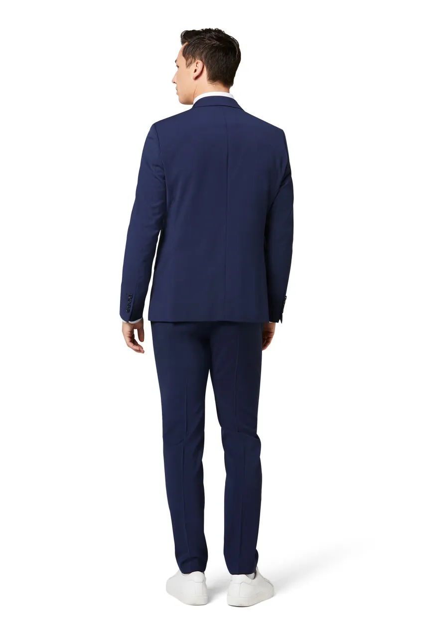 Abito digel drop quattro corto slim fit blu napoli lana marzotto super 100's