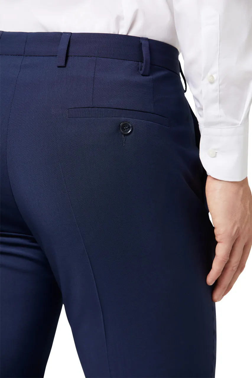 Abito digel drop quattro corto slim fit blu napoli lana marzotto super 100's