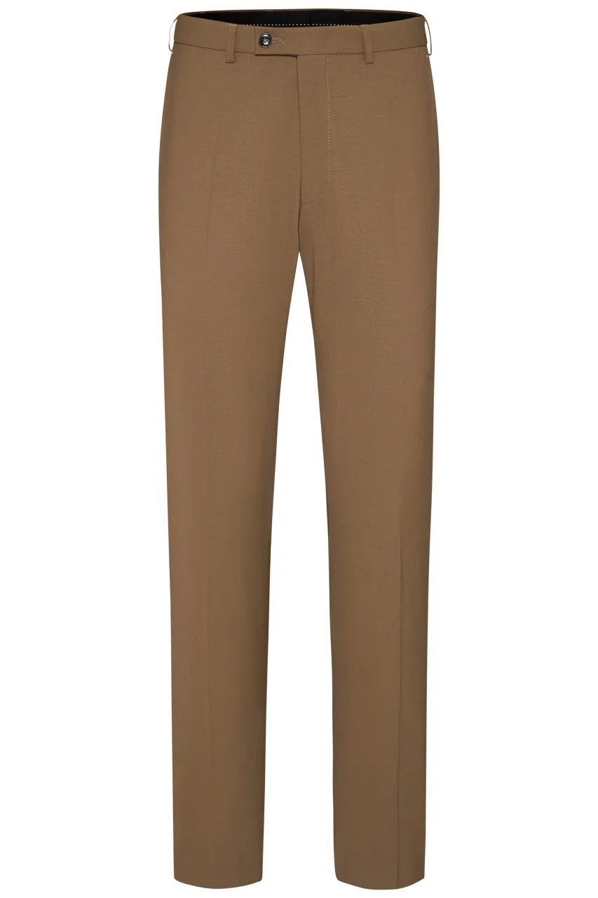 Abito slim fit digel marrone chiaro misto lana bi-stretch
