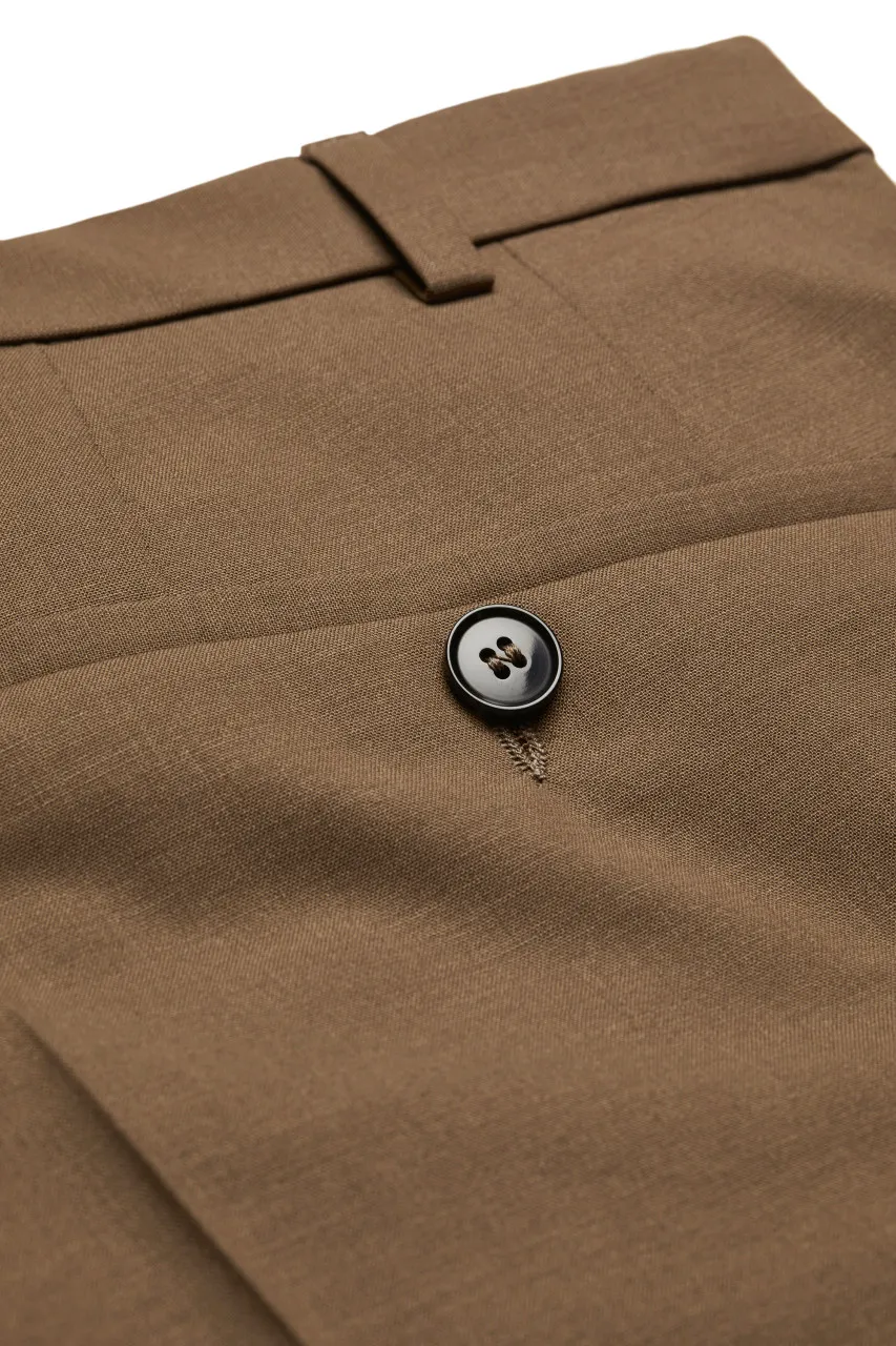 Abito slim fit digel marrone chiaro misto lana bi-stretch
