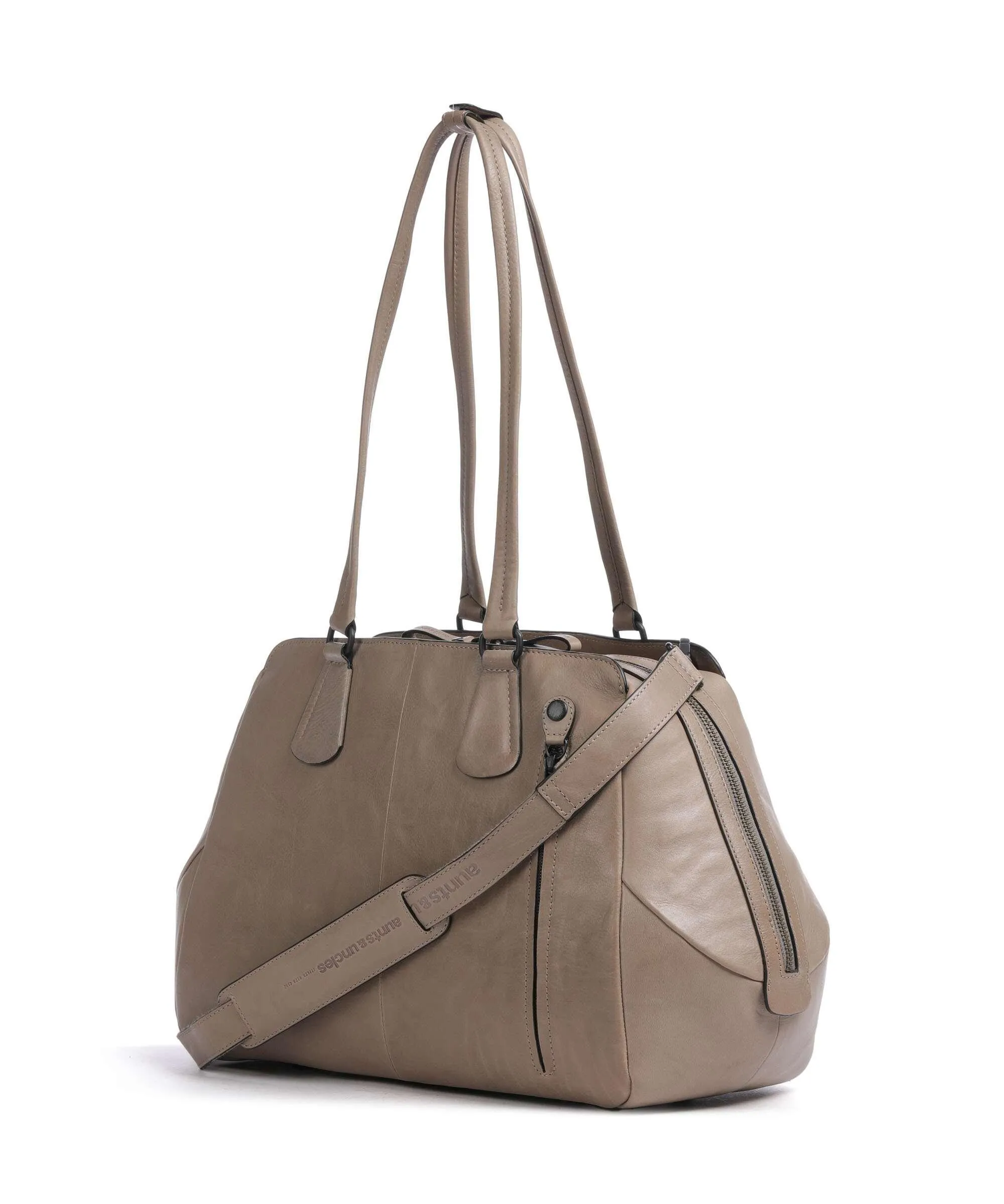  Aunts & Uncles Grandma's Luxury Club Mrs. Poundcake Borsa shopper 13″ pelle di vacchetta finemente grana taupe  