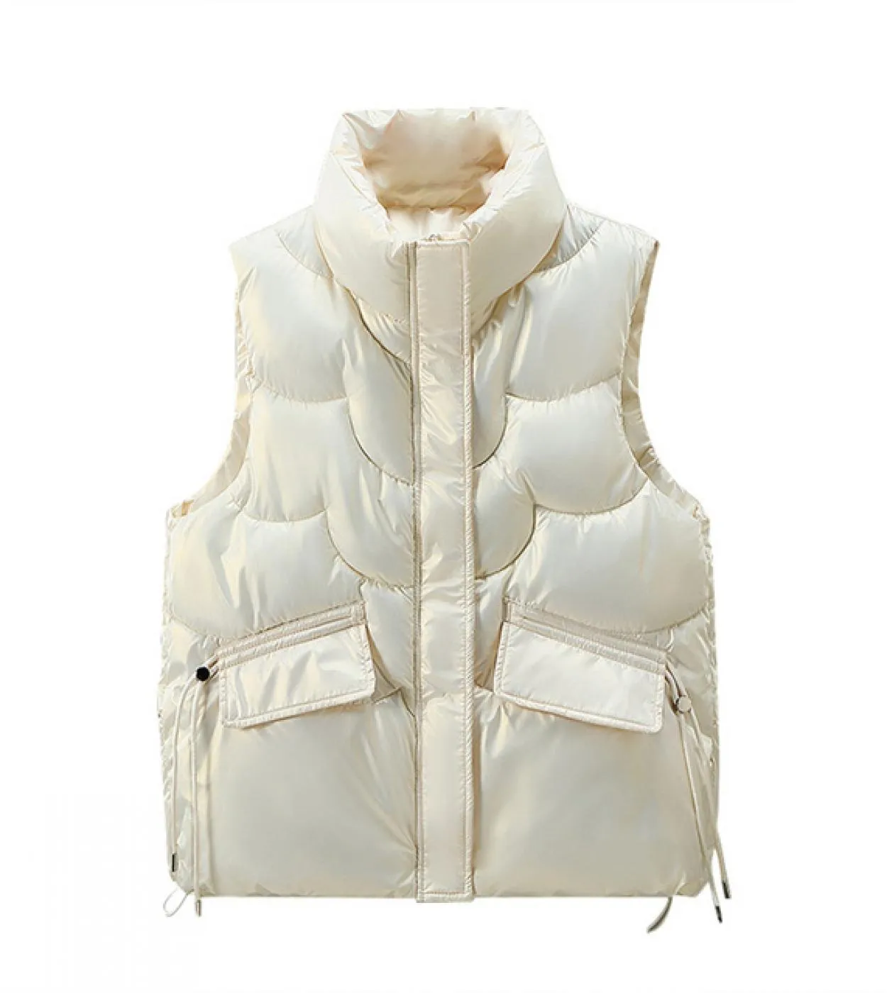 Autunno Inverno Caldo Giù Cappotti di Cotone New Fairy Grunge Leggero Tinta Unita Cerniera Gilet Stile Loose Outwear Gilet