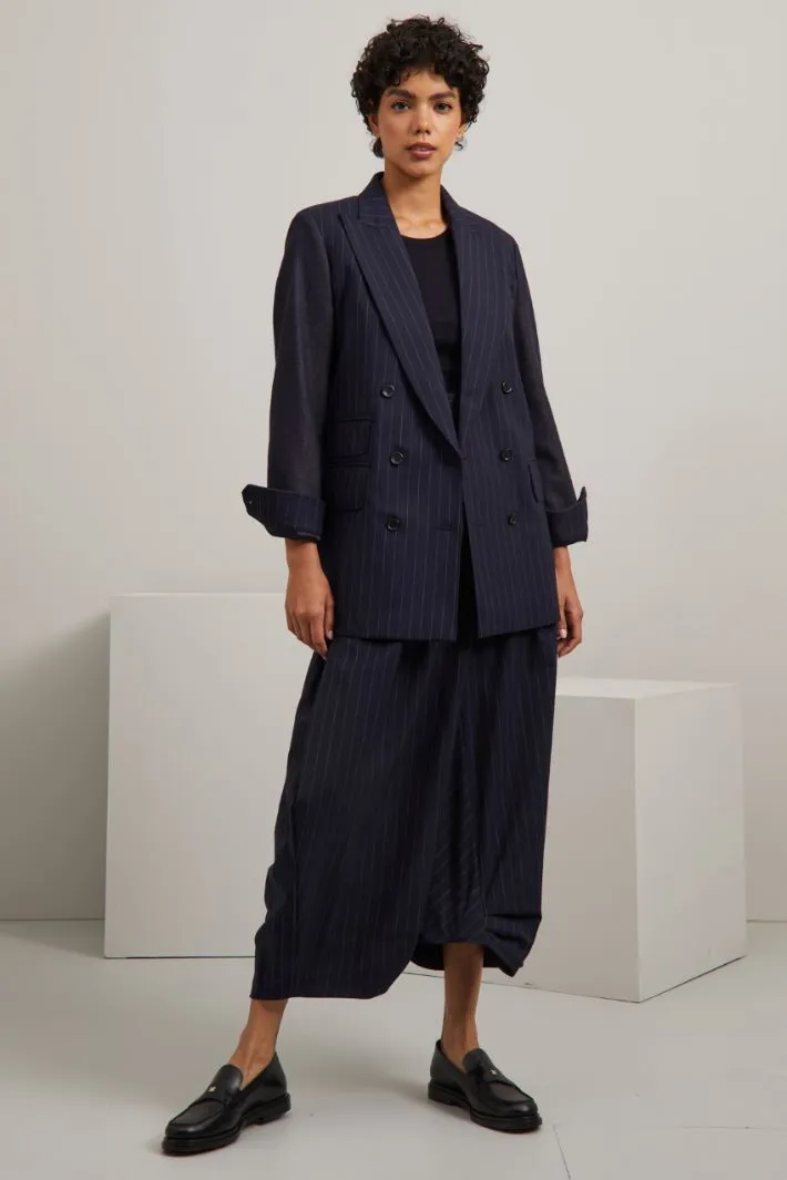 Blazer in lana e denim