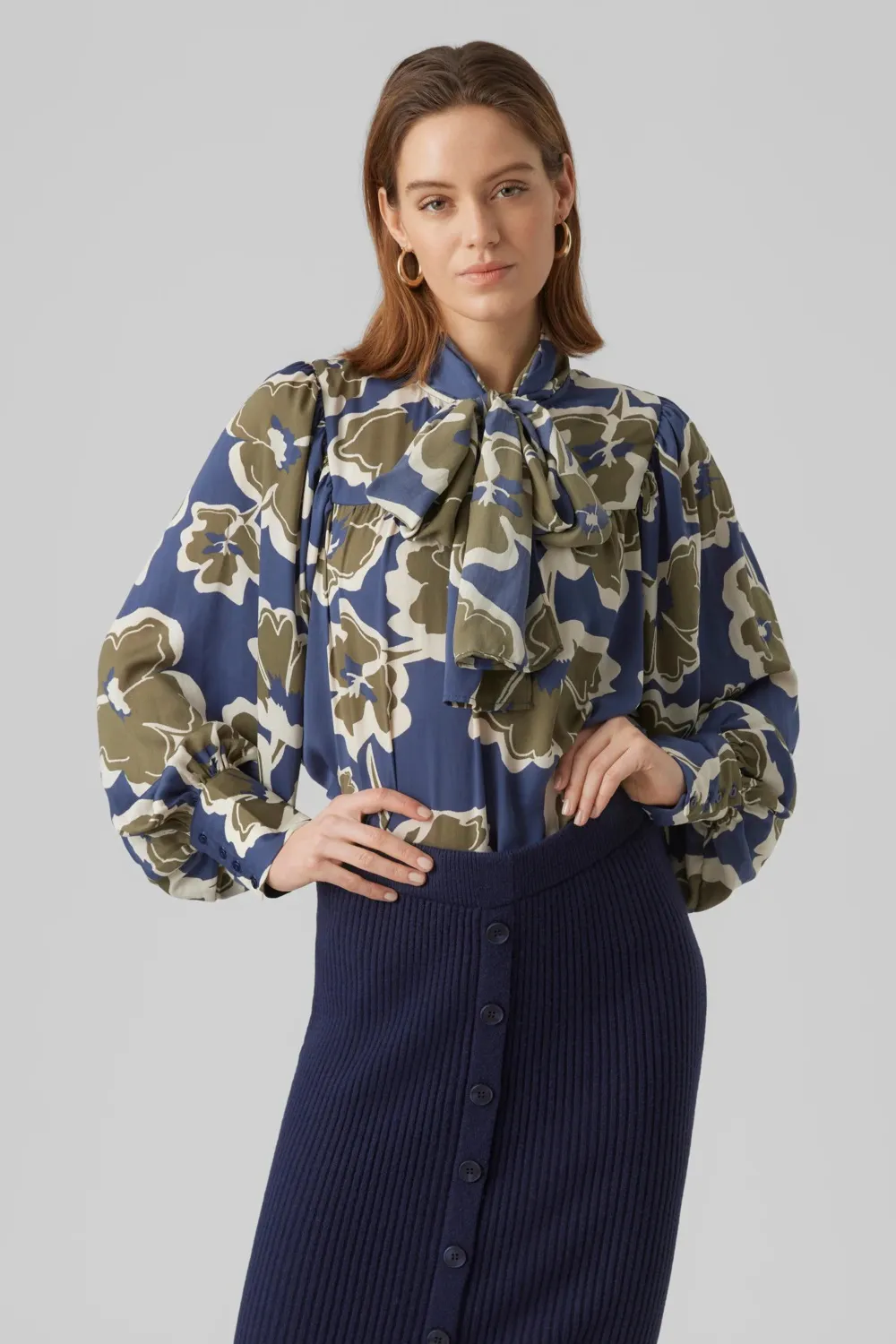 Bluse manica lunga Aware vmgrayce ls pussy bow shirt vma Verde