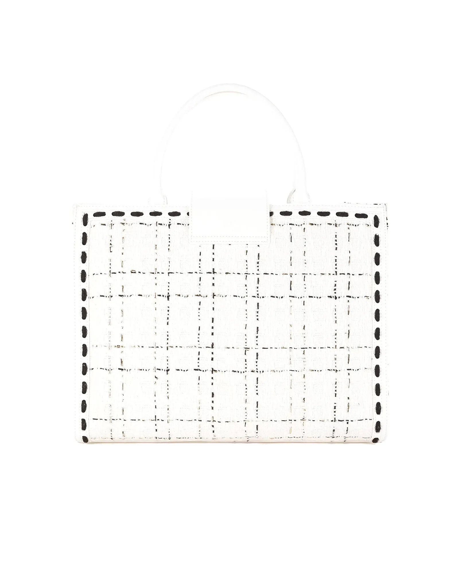 Borsa a mano tessuto bouclè avorio