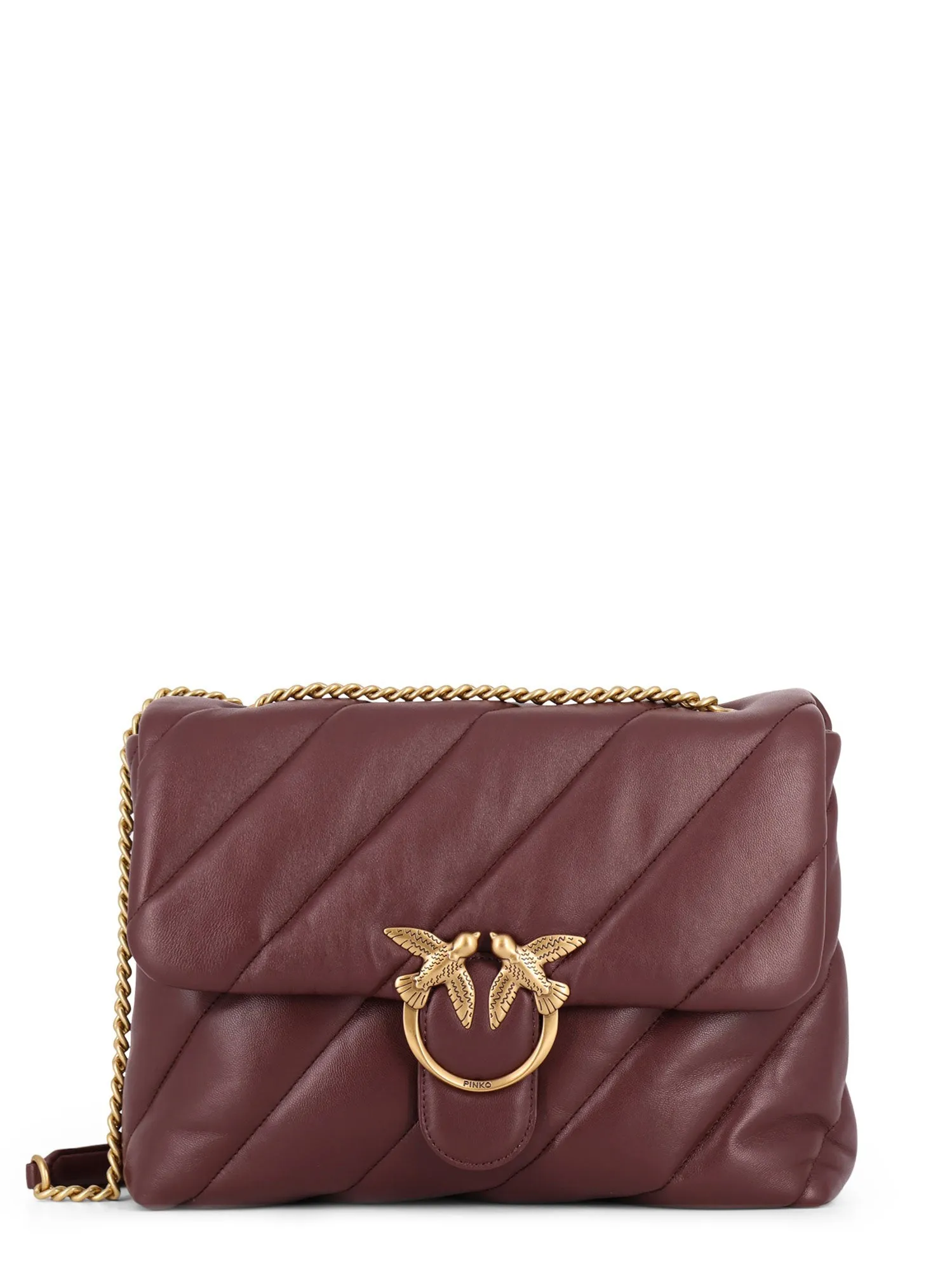 Borsa a tracolla in pelle matelassé con iconica fibbia Love Birds