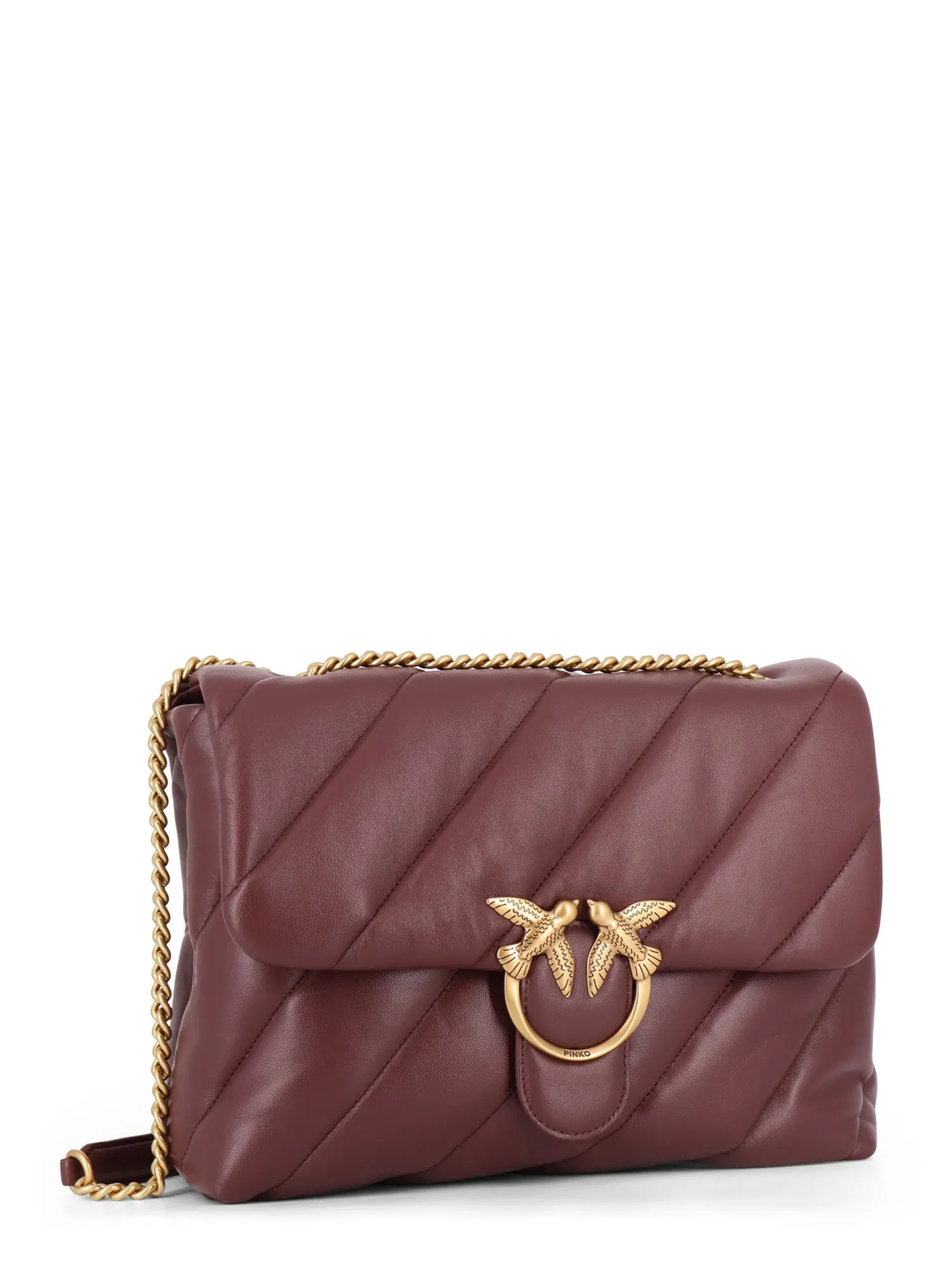 Borsa a tracolla in pelle matelassé con iconica fibbia Love Birds