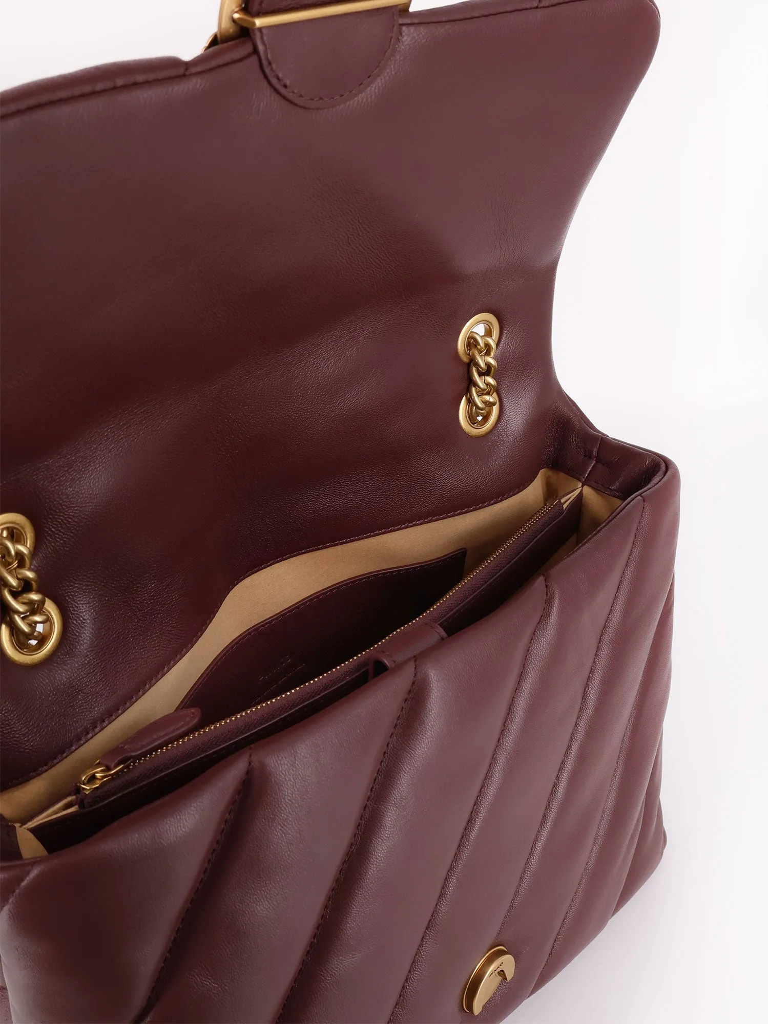 Borsa a tracolla in pelle matelassé con iconica fibbia Love Birds