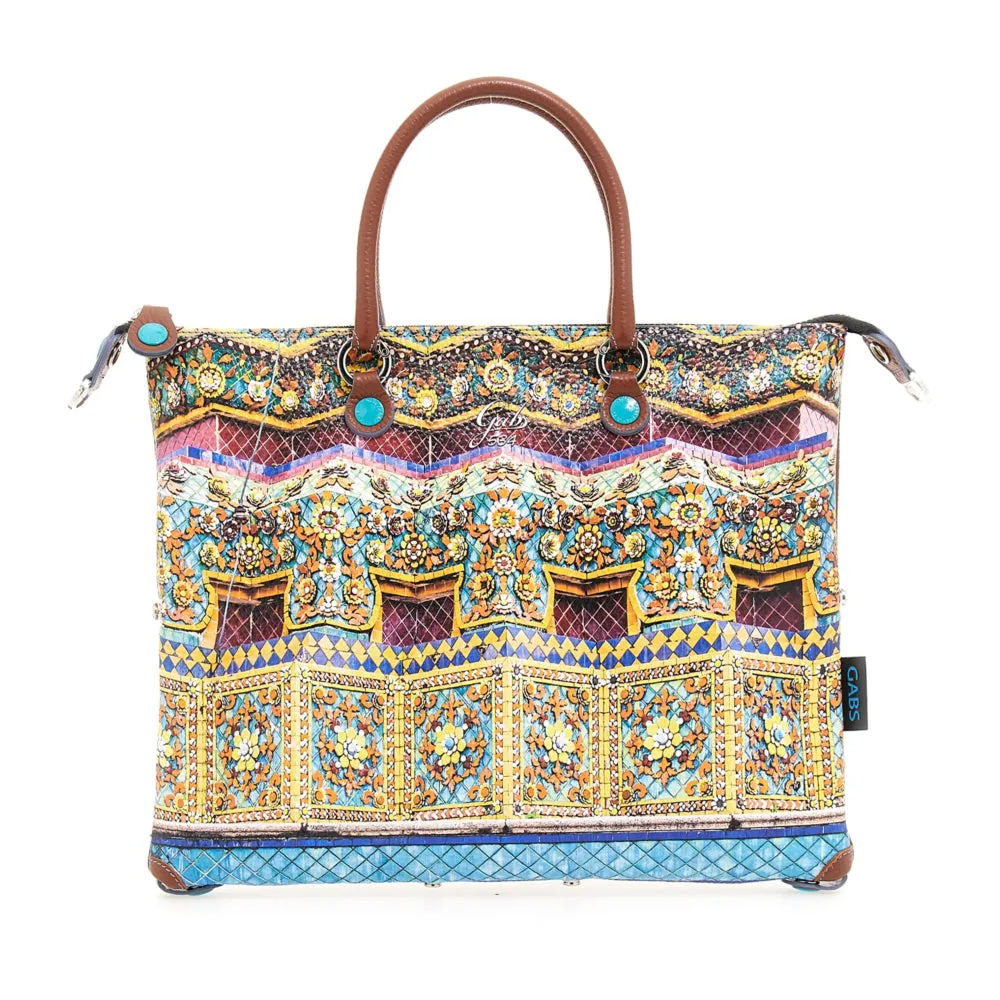 Borsa Donna a Mano con Tracolla GABS G3 PLUS Holiday in Pelle stampa Tempio Bangkok Medium