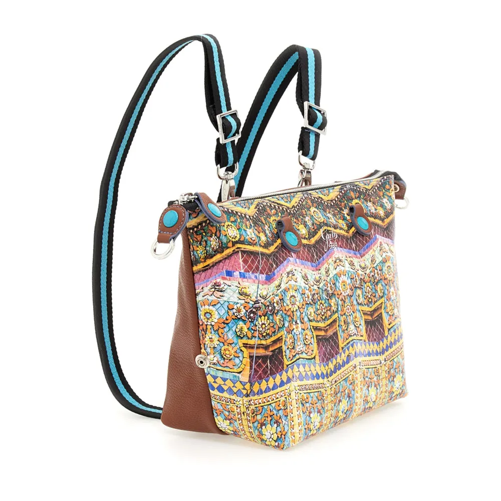 Borsa Donna a Mano con Tracolla GABS G3 PLUS Holiday in Pelle stampa Tempio Bangkok Medium