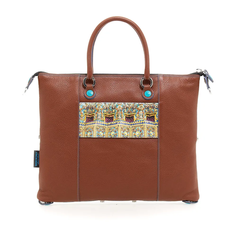 Borsa Donna a Mano con Tracolla GABS G3 PLUS Holiday in Pelle stampa Tempio Bangkok Medium