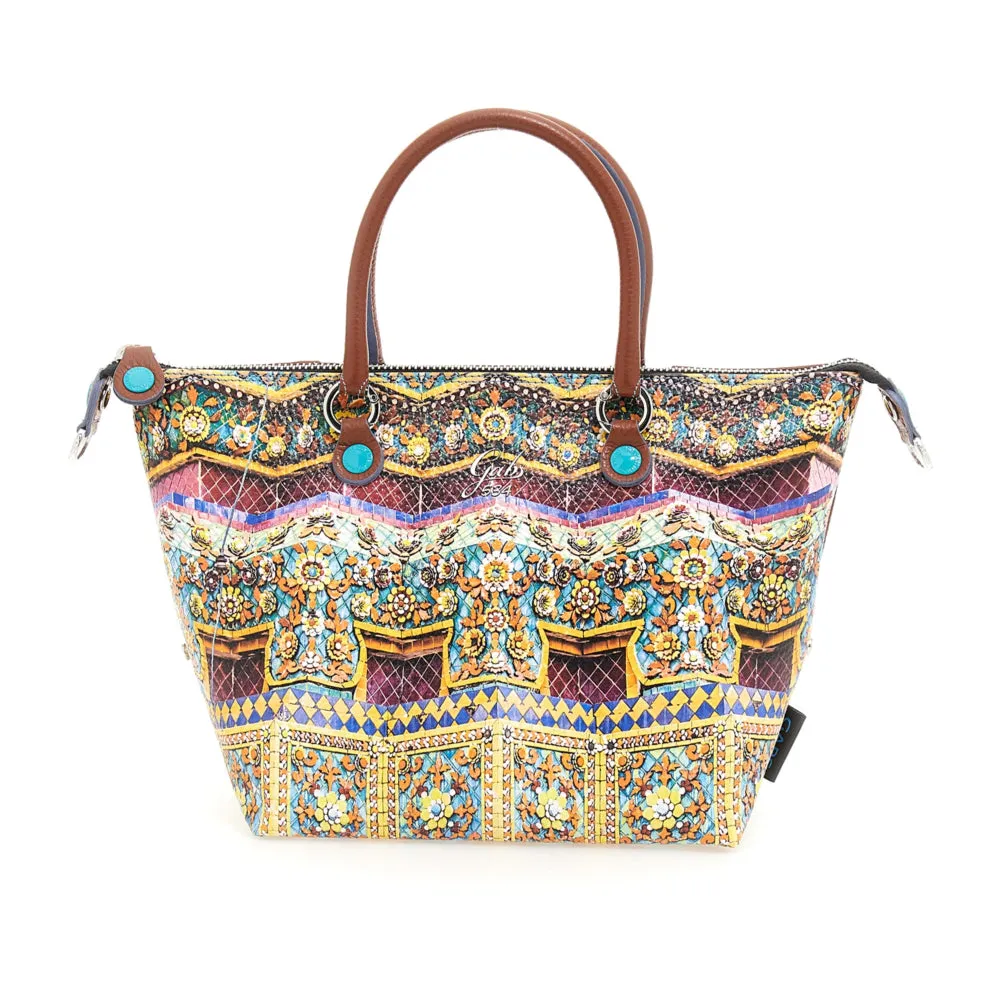 Borsa Donna a Mano con Tracolla GABS G3 PLUS Holiday in Pelle stampa Tempio Bangkok Medium