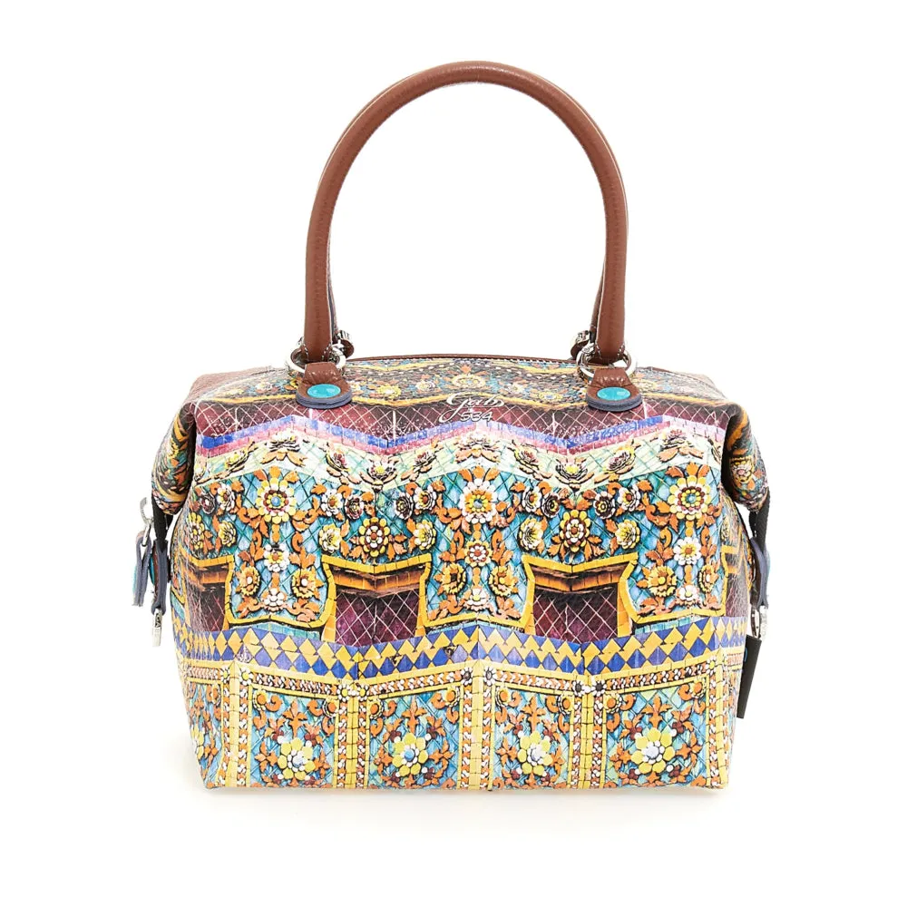 Borsa Donna a Mano con Tracolla GABS G3 PLUS Holiday in Pelle stampa Tempio Bangkok Medium