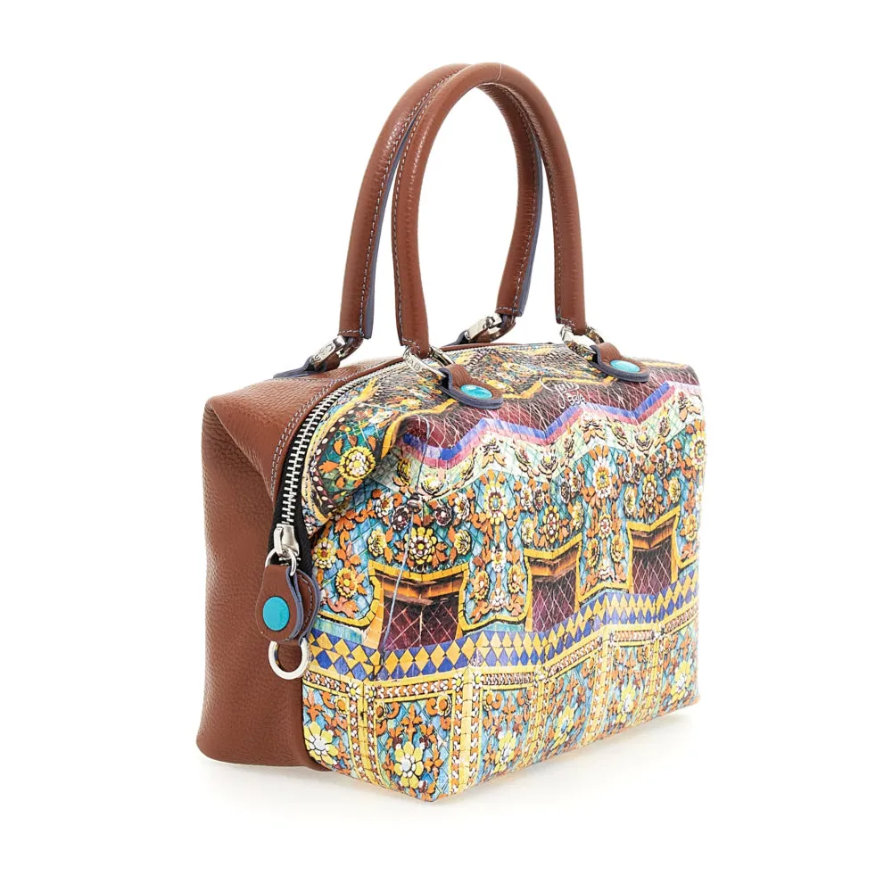 Borsa Donna a Mano con Tracolla GABS G3 PLUS Holiday in Pelle stampa Tempio Bangkok Medium