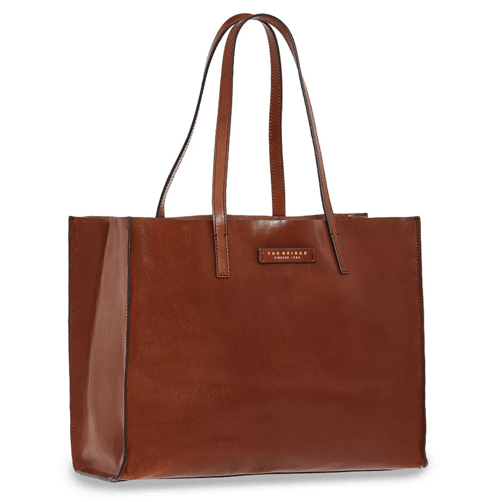 Borsa Donna Shopper THE BRIDGE Linea Mirra in Pelle Marrone