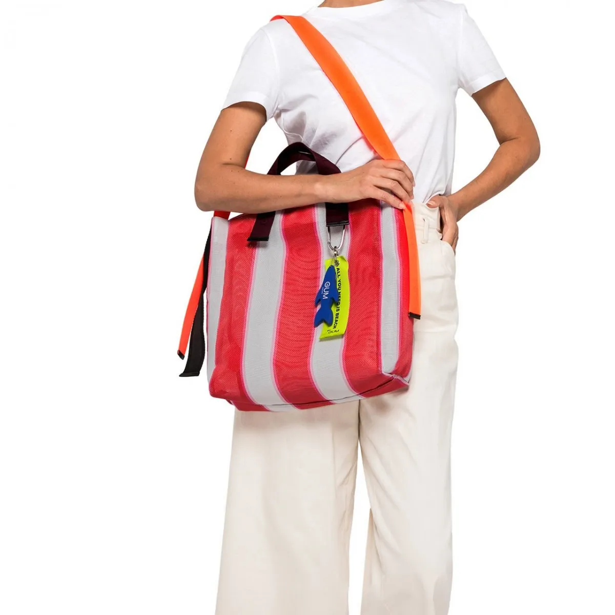 Borsa Shopper All You Need Is Beach Media, Bianco