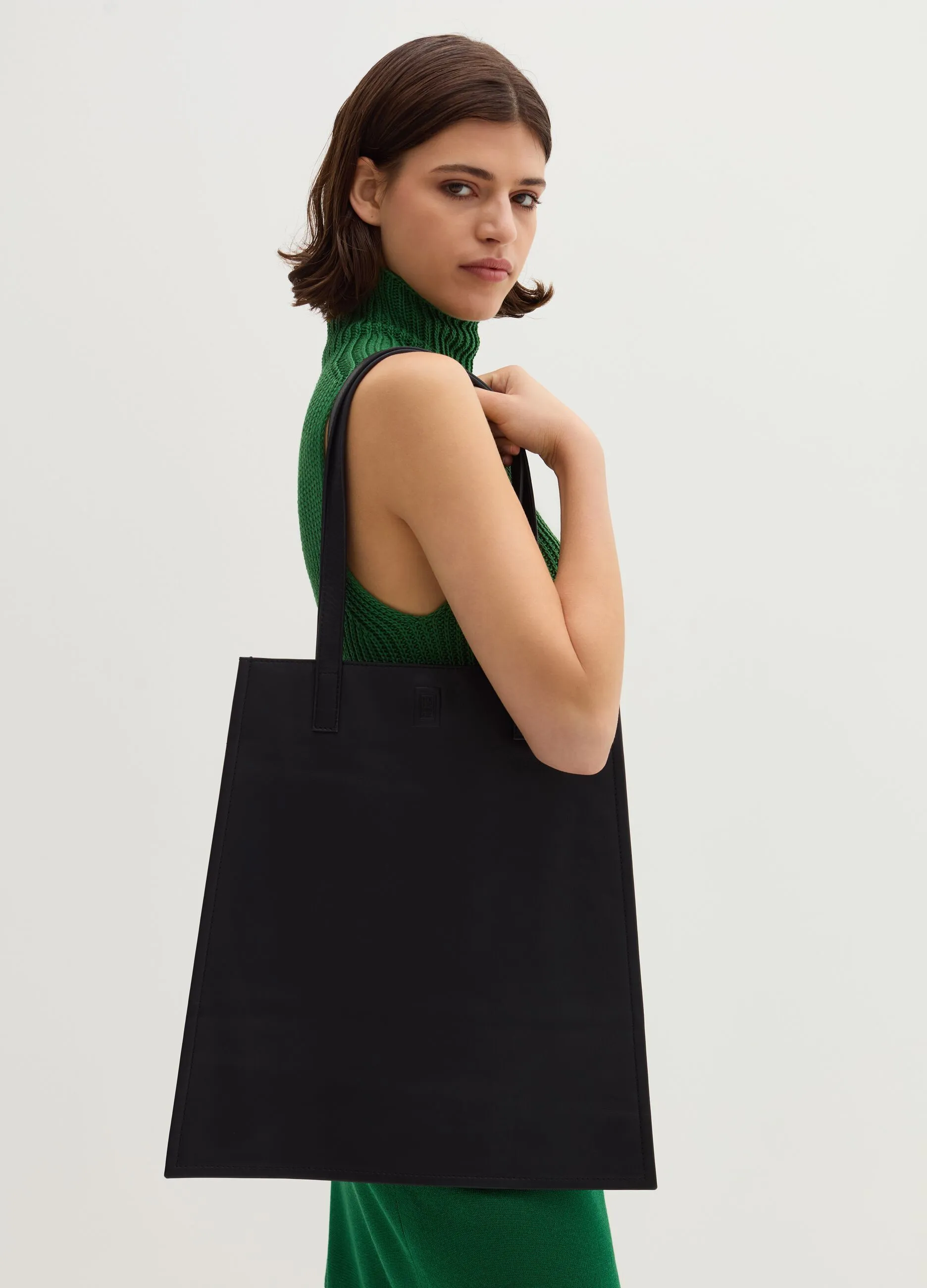 Borsa shopper double face in pelle
