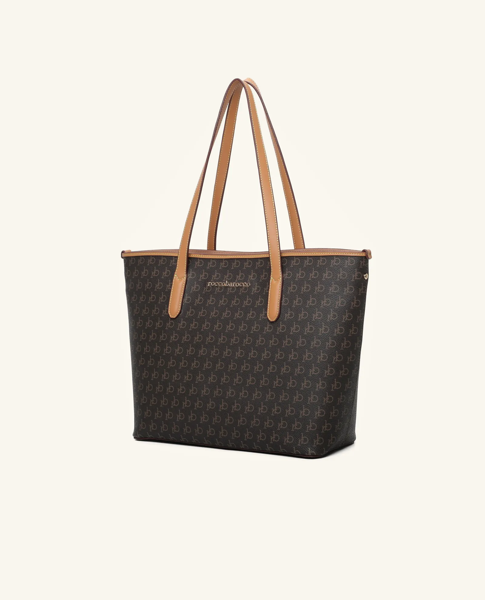 Borsa shopping Roccobarocco con logo dorato