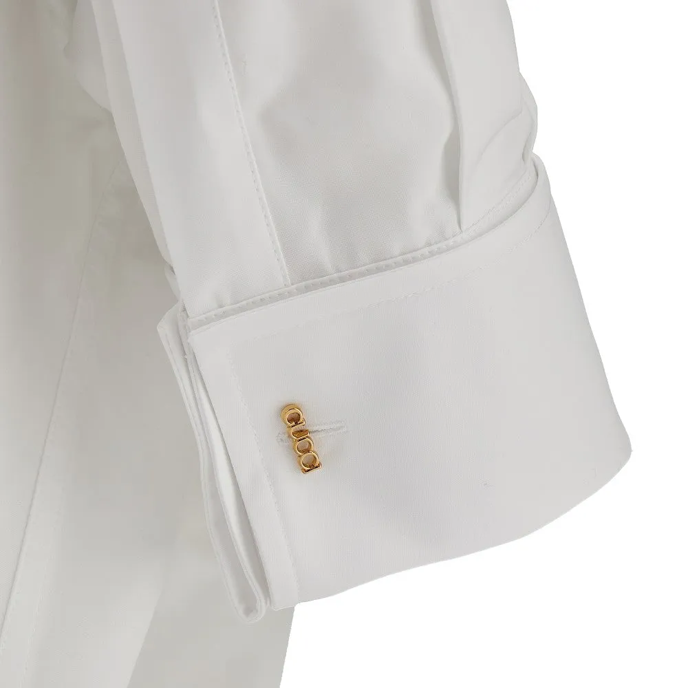 Camicia in popeline con laccetto sul collo