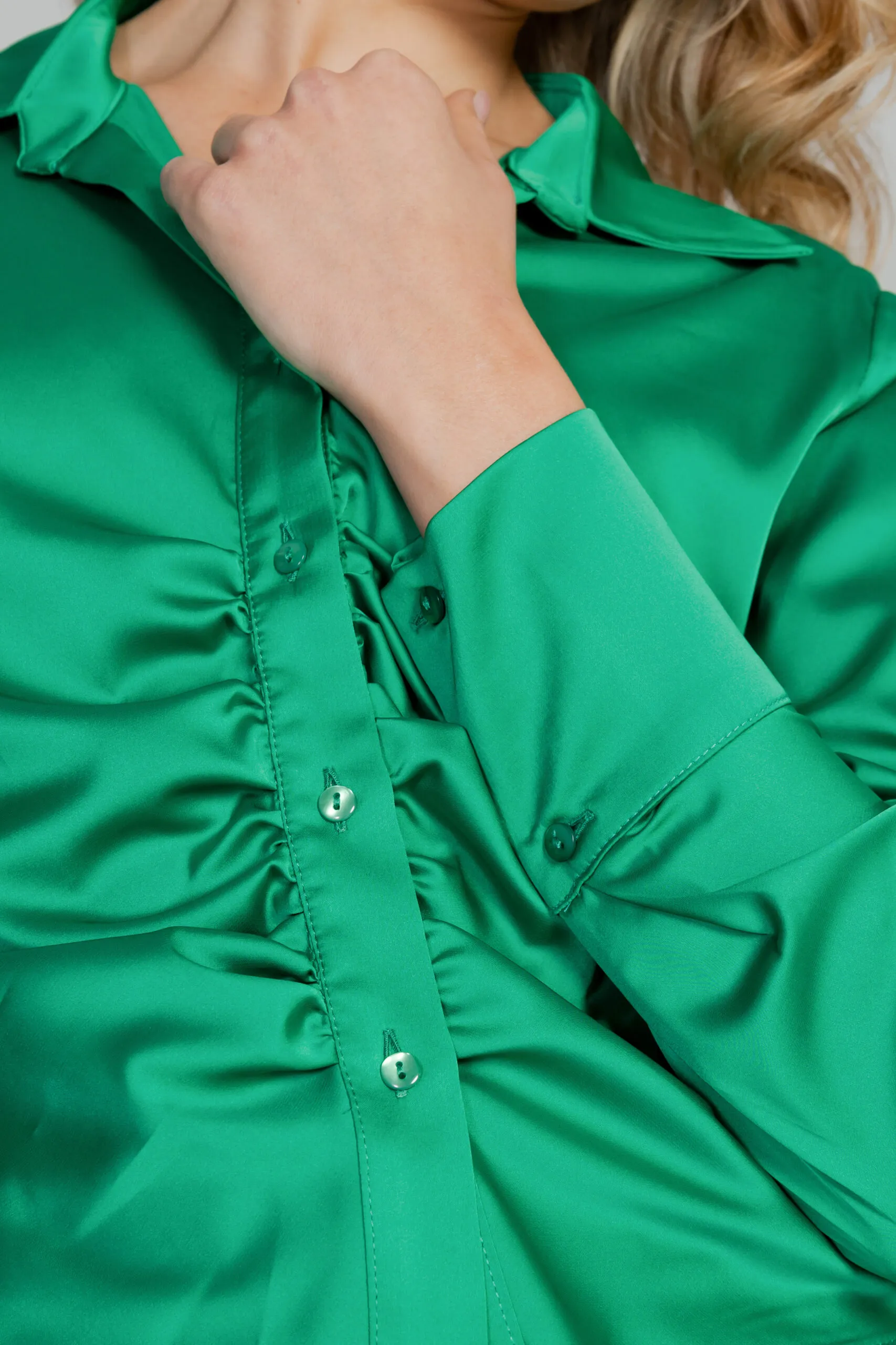Camicia manica lunga Ashforus tinta unita Verde