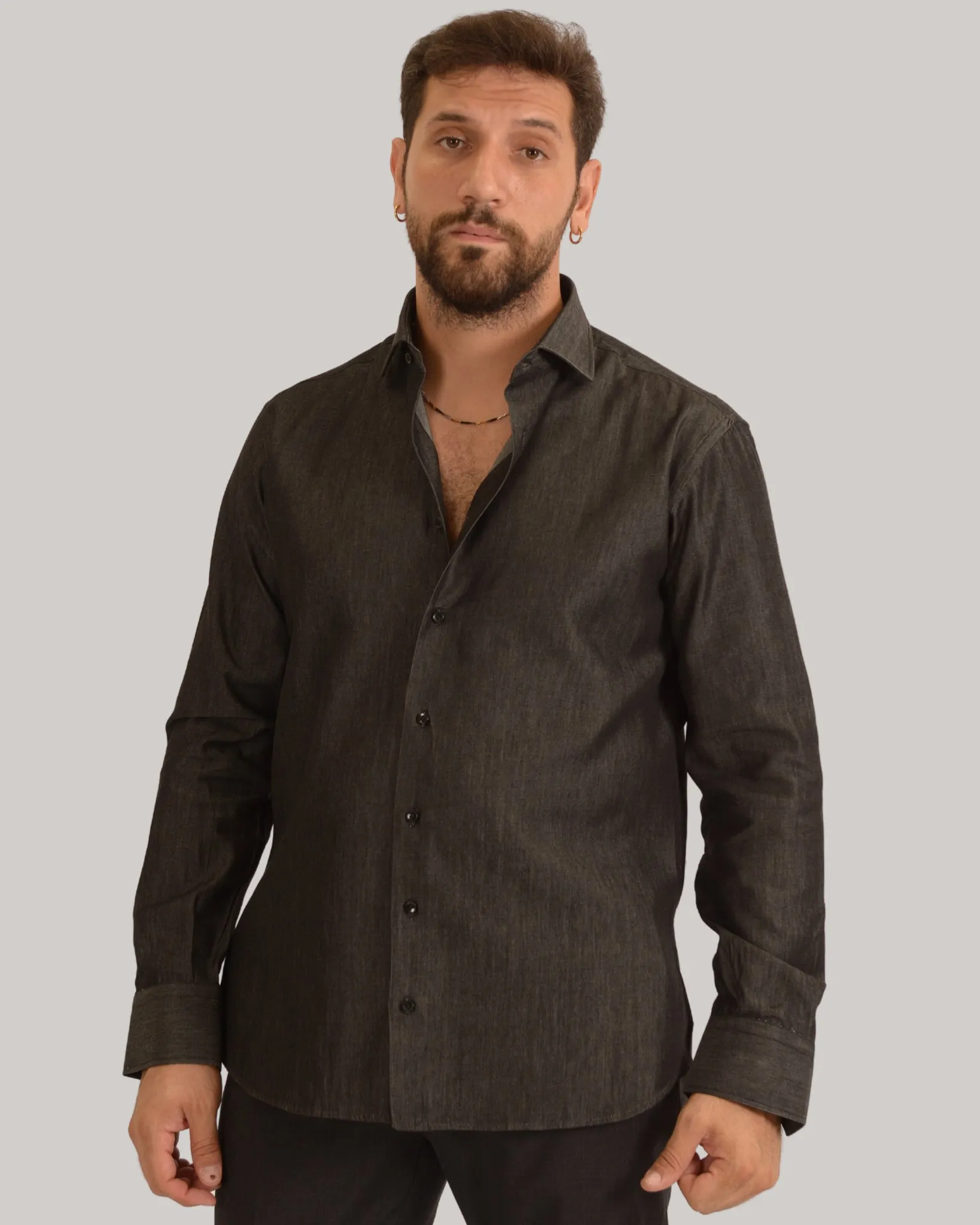 Camicia regular fit in denim