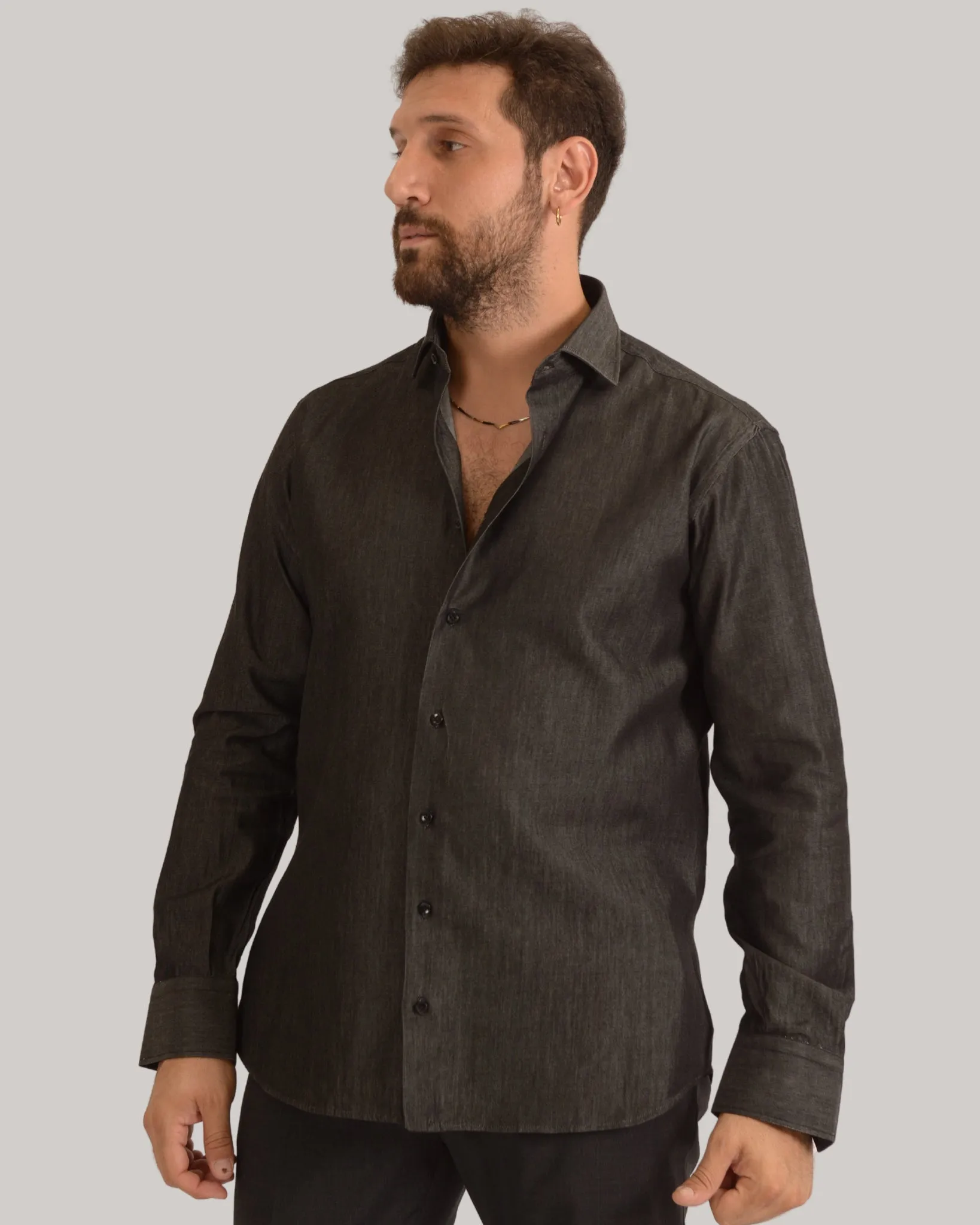 Camicia regular fit in denim
