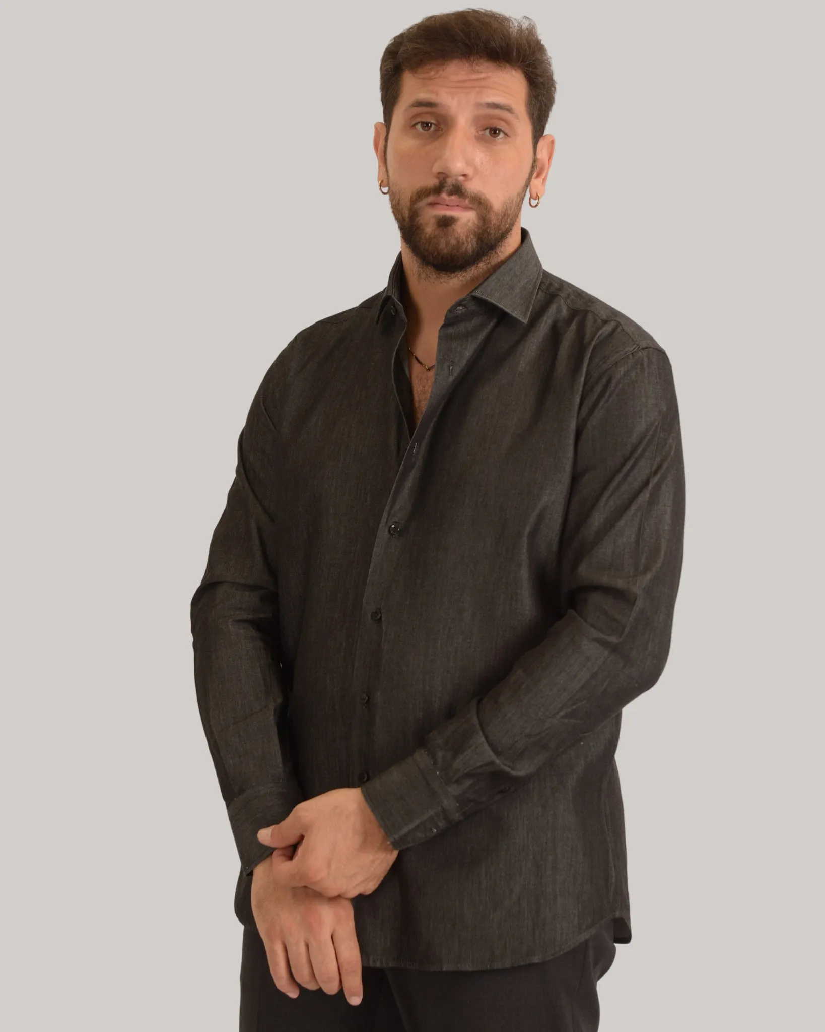 Camicia regular fit in denim