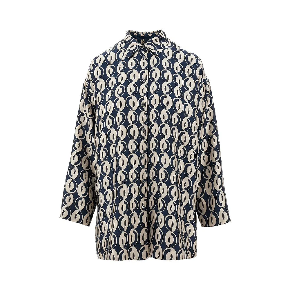 Camicia reversibile in seta stampata