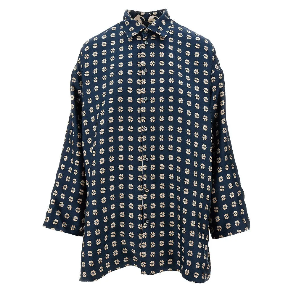 Camicia reversibile in seta stampata