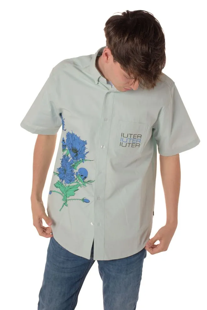 camicia spine skulls uomo verde