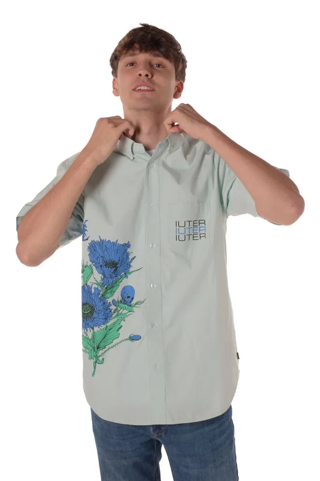 camicia spine skulls uomo verde