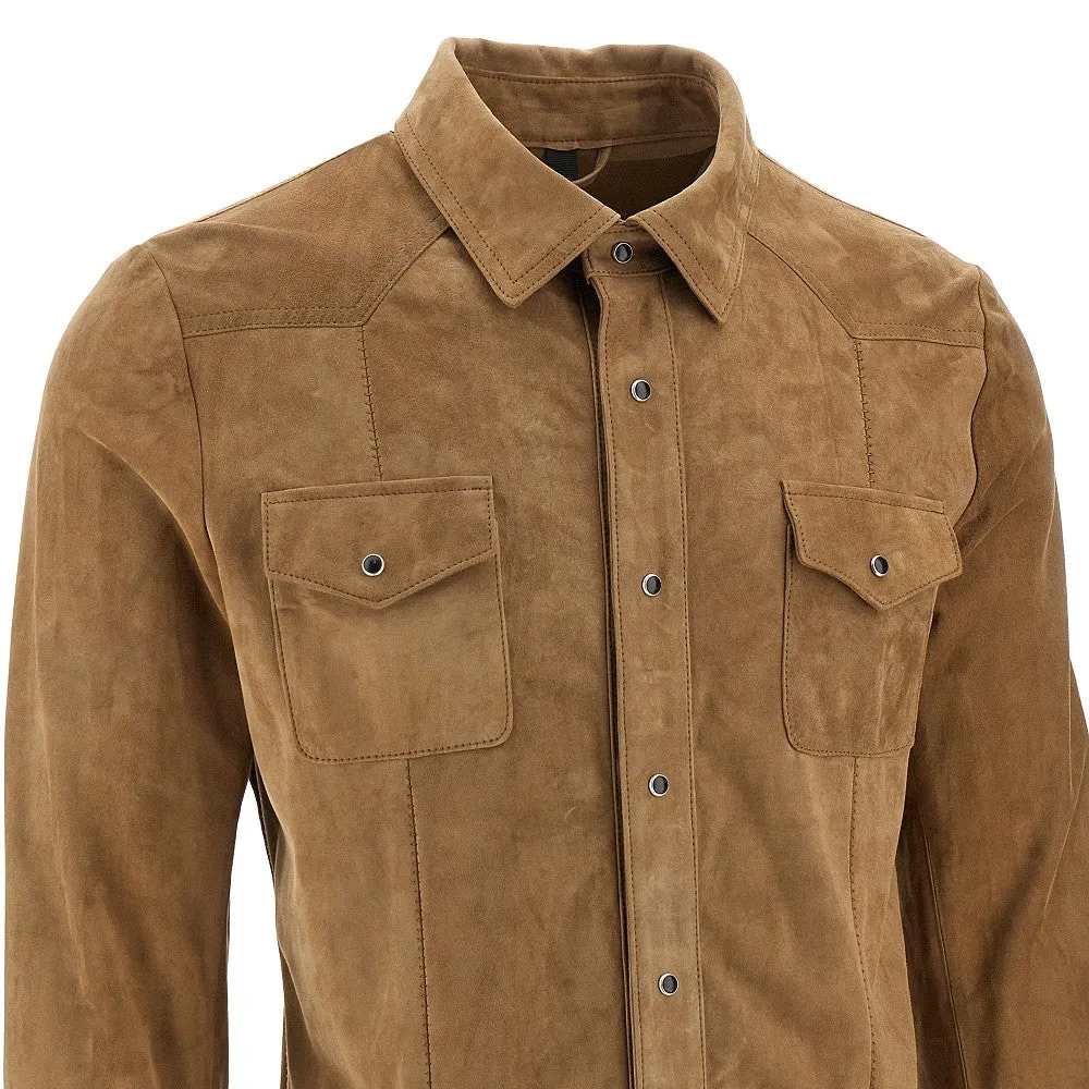 Camicia 'Texas' in pelle scamosciata
