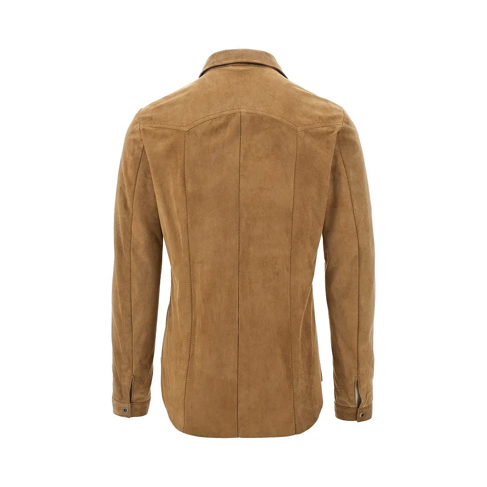 Camicia 'Texas' in pelle scamosciata