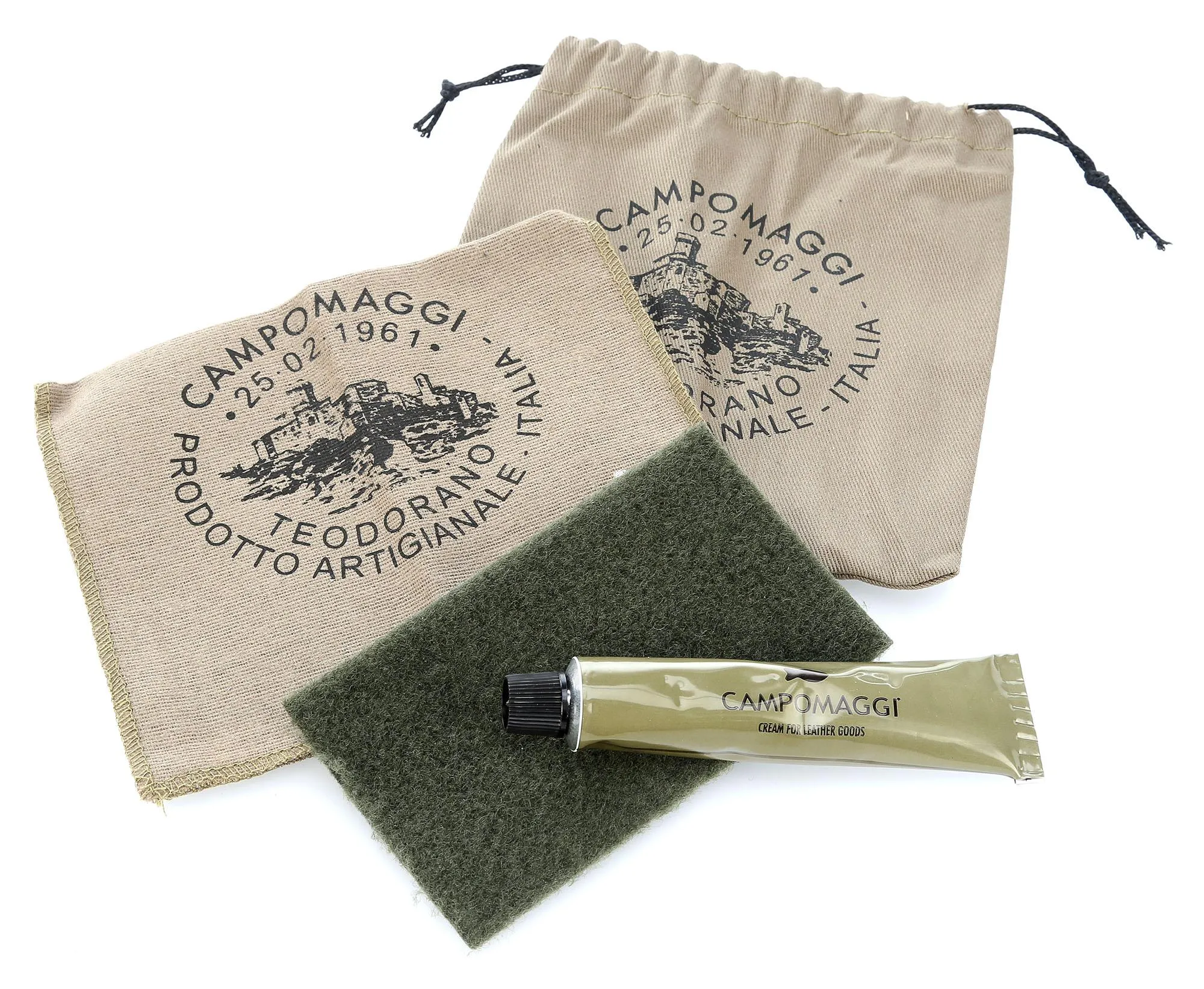  Campomaggi Borsa shopper cotone, pelle di vacchetta grana marrone scuro  