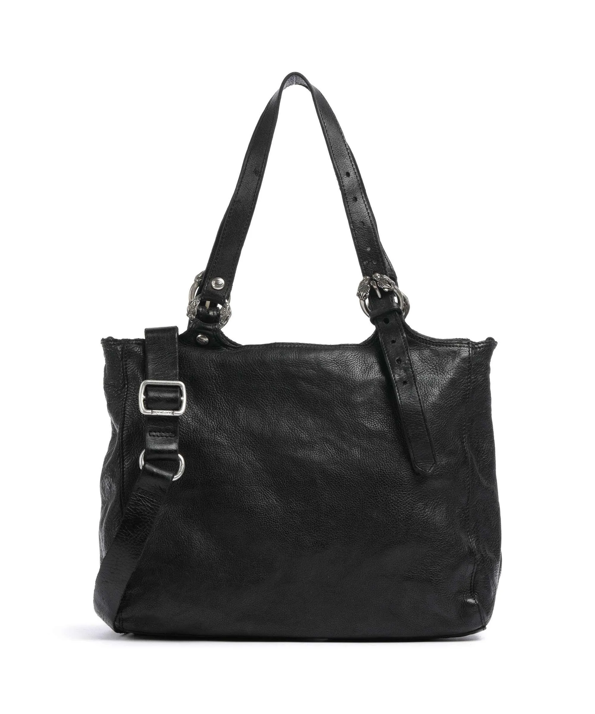  Campomaggi Borsa shopper pelle di vacchetta grana nero  