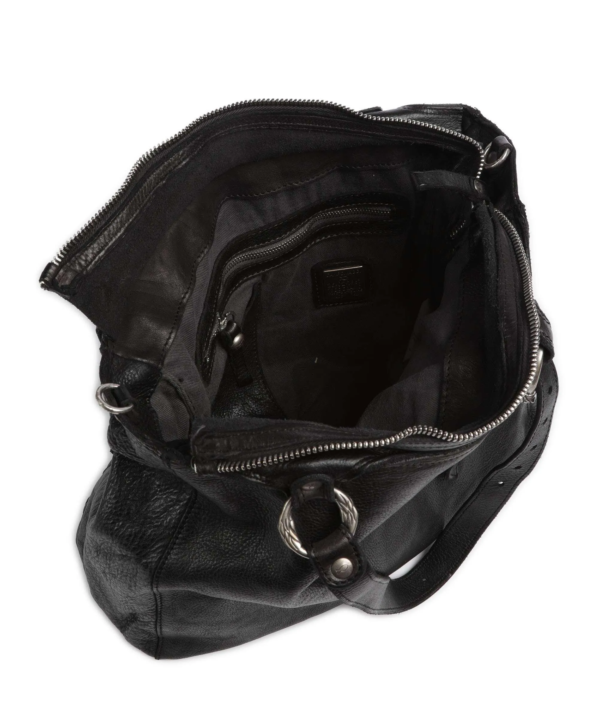  Campomaggi Borsa shopper pelle di vacchetta grana nero  