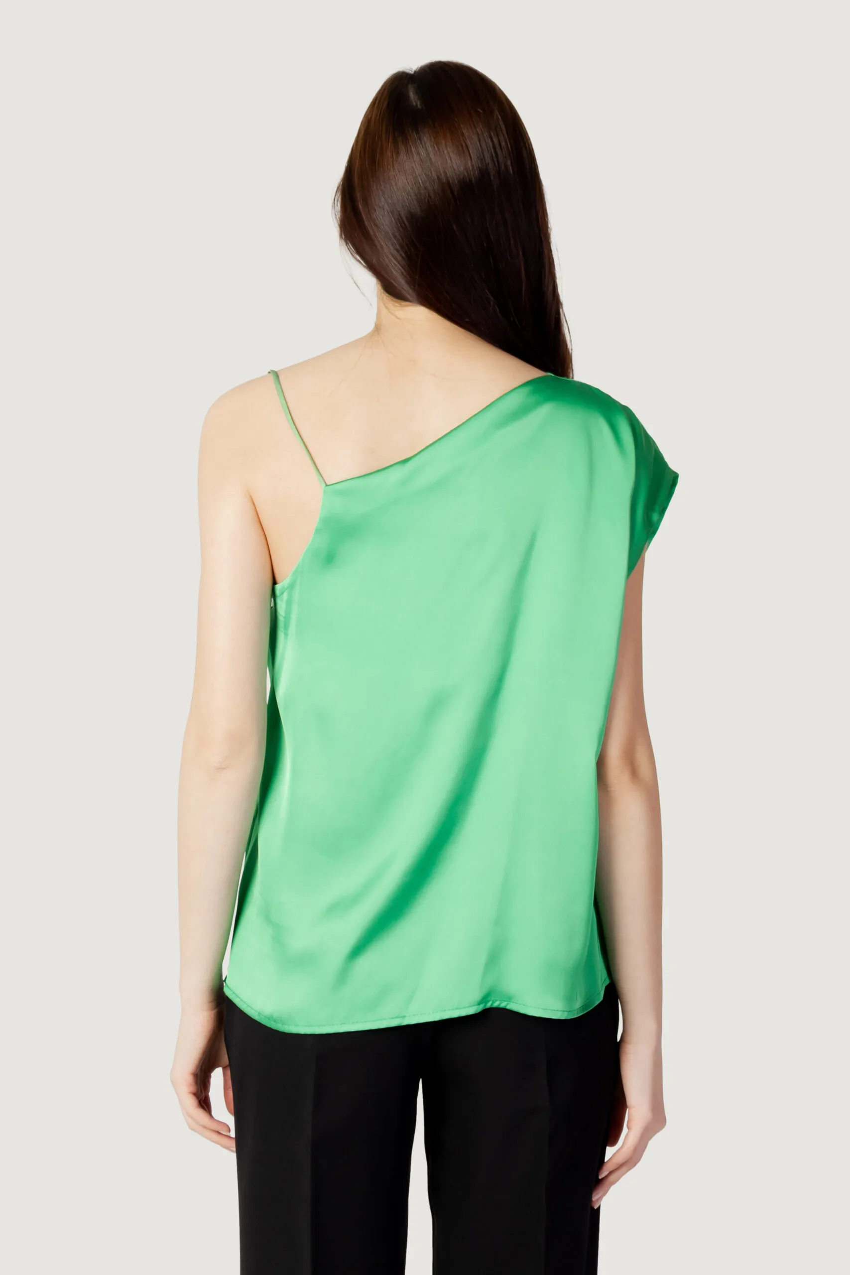 Canotta Hanny Deep tinta unita satin Verde