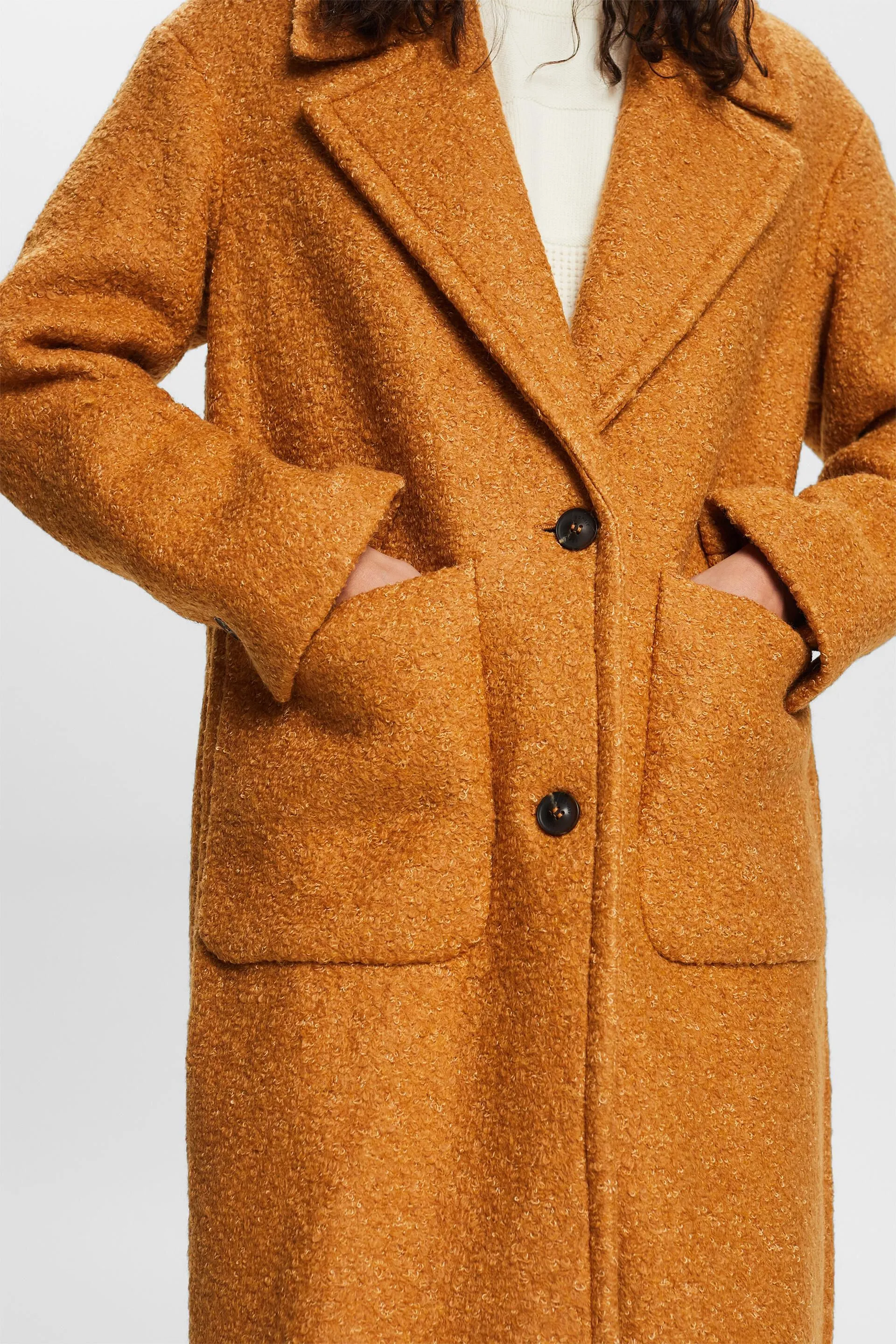 Cappotto in misto lana bouclé