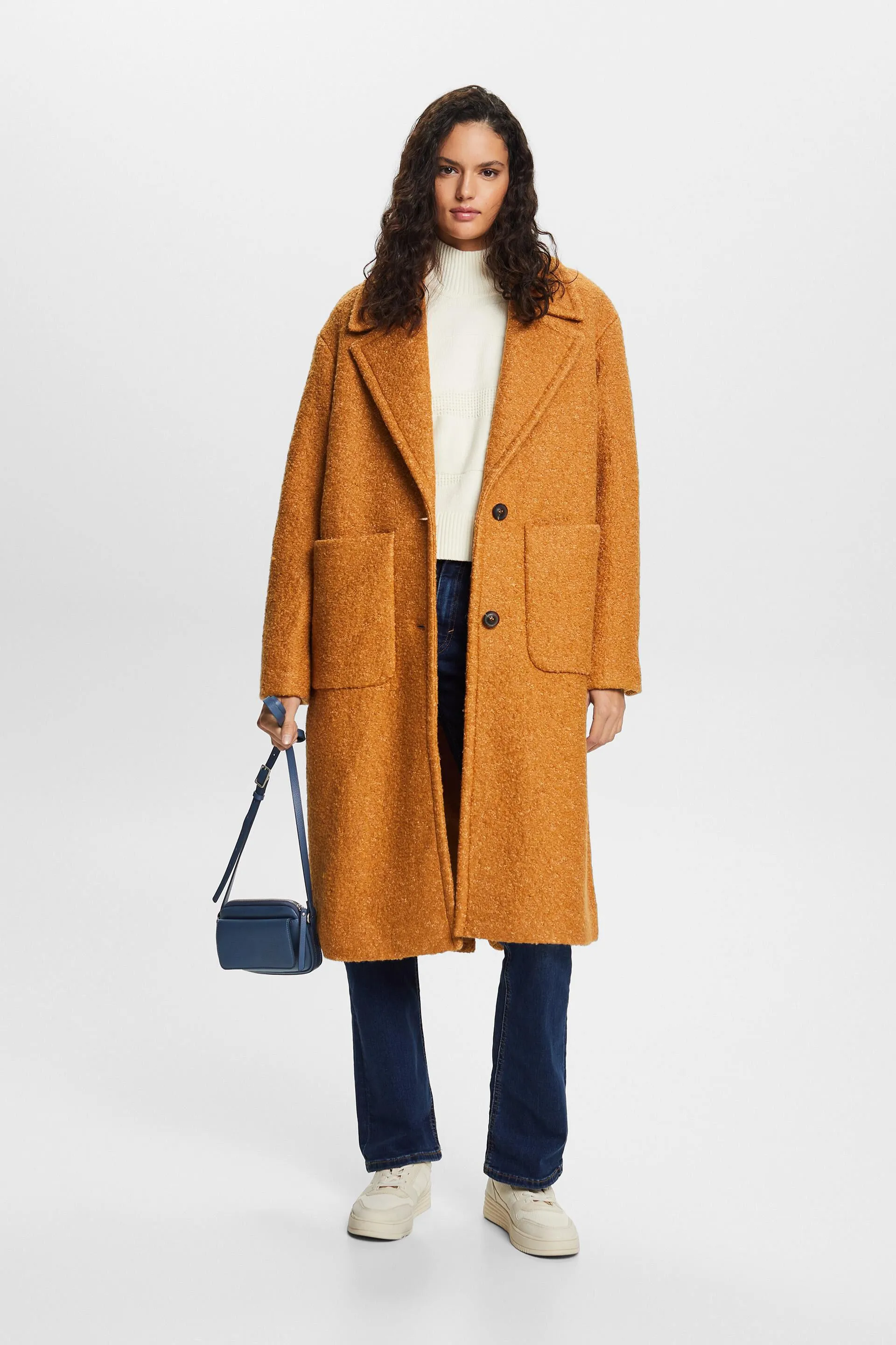 Cappotto in misto lana bouclé