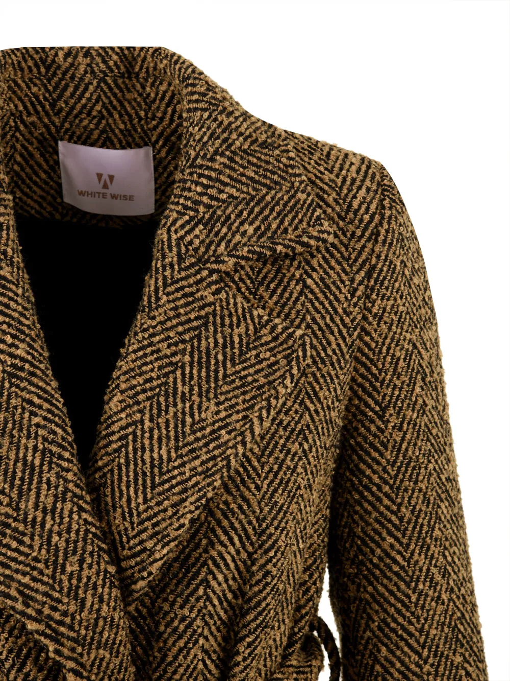 Cappotto lungo da Donna marrone fantasia spigata