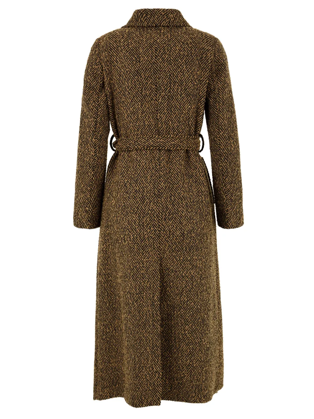 Cappotto lungo da Donna marrone fantasia spigata