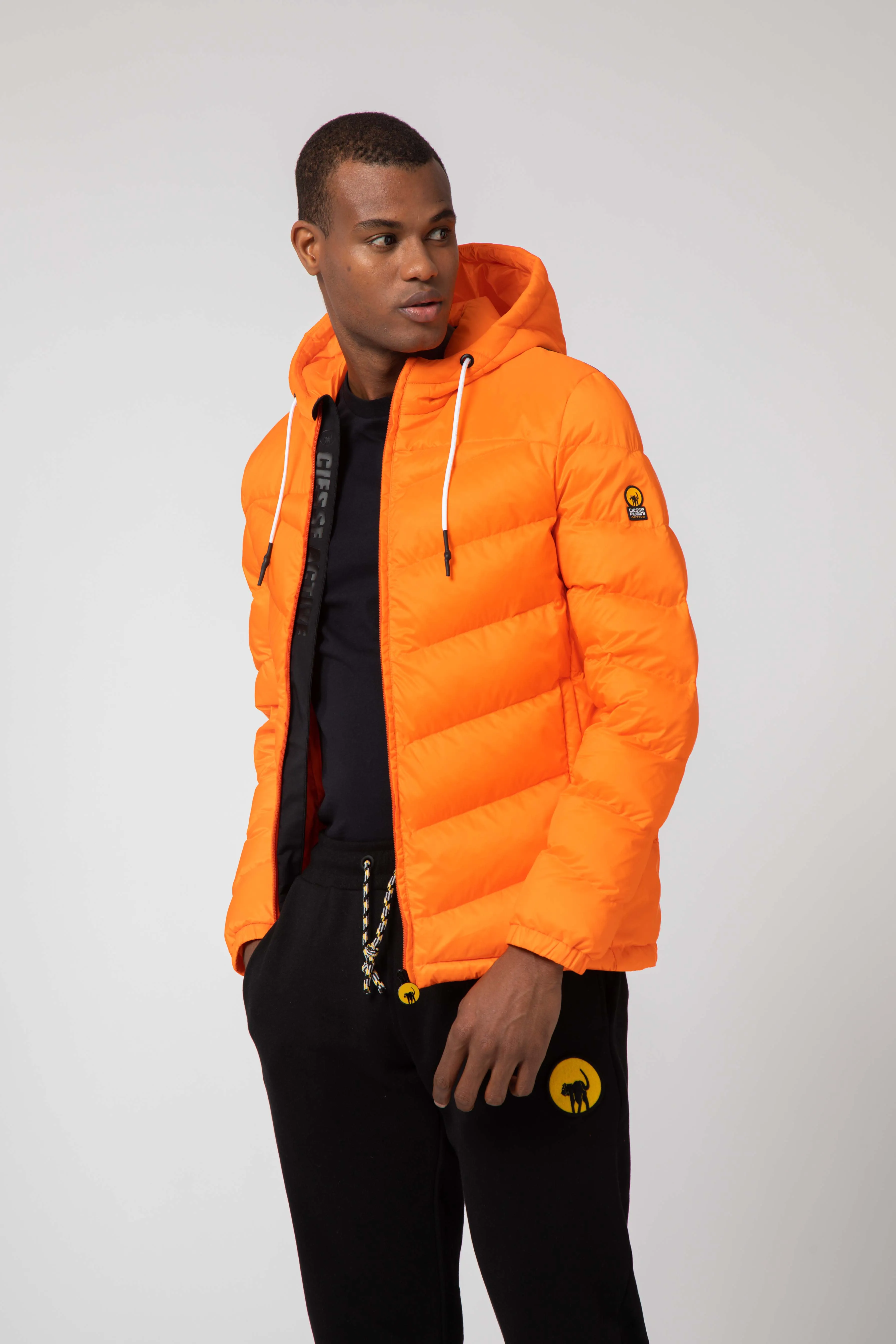 CHANS – Orange V shape down jacket