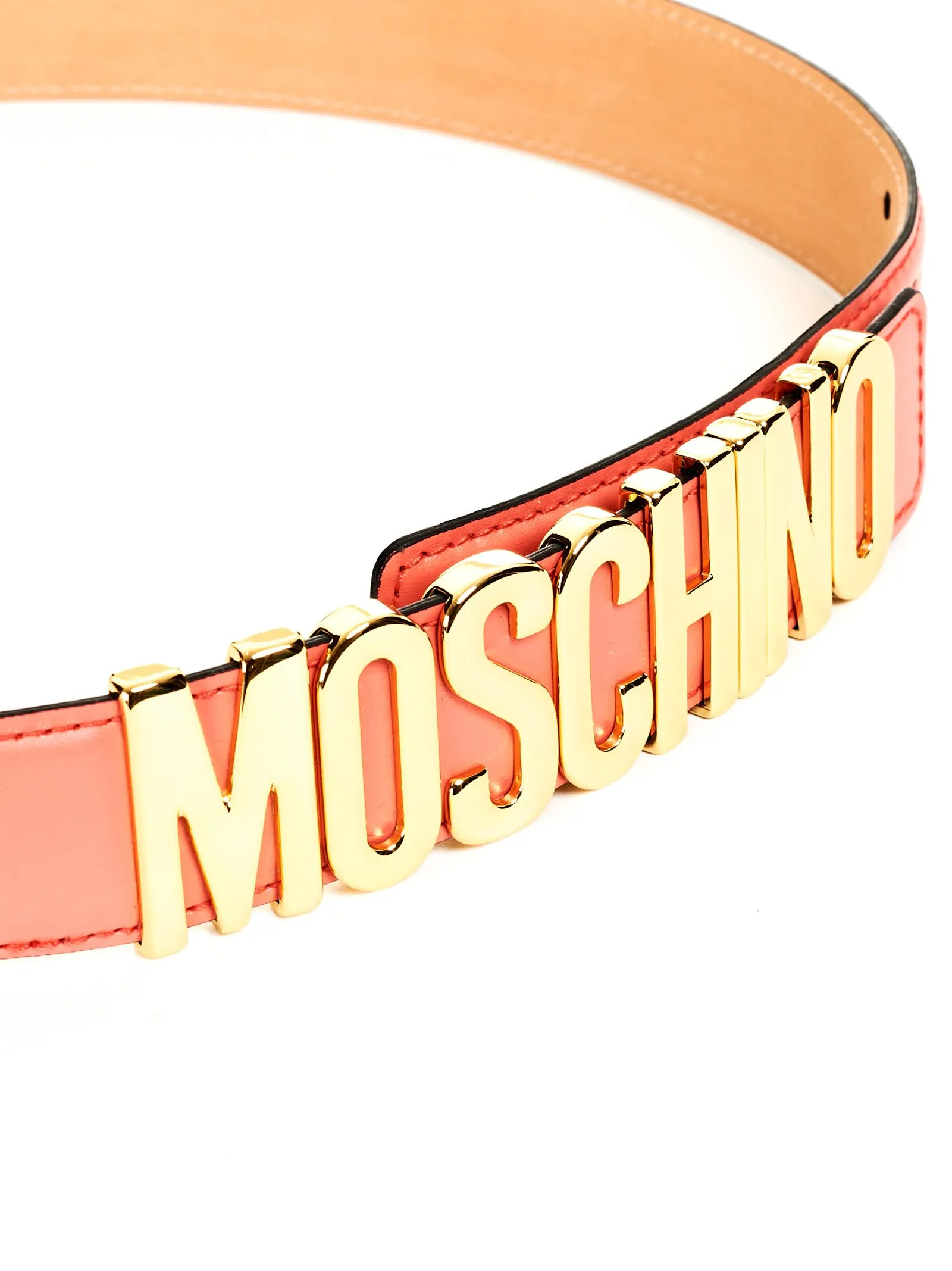 CINTURA SALMONE CON LOGO IN ORO