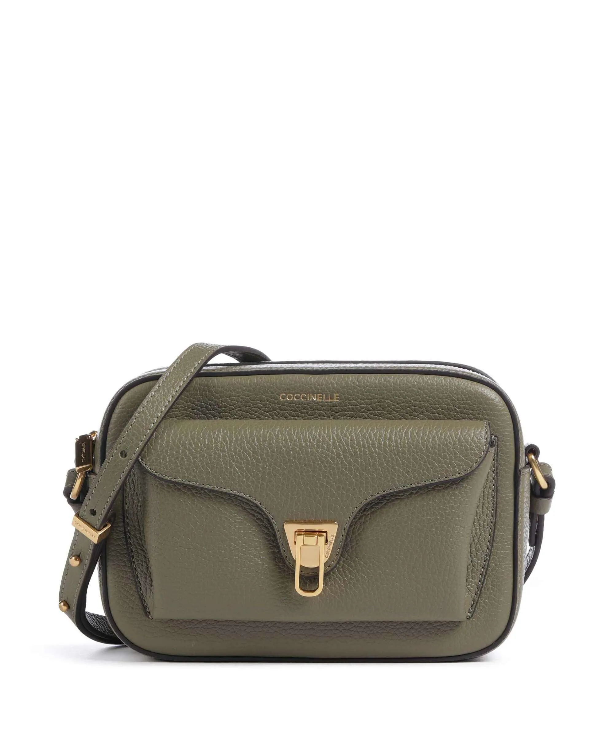  Coccinelle Beat Soft Borsa a tracolla pelle di vacchetta grana verde-oliva  