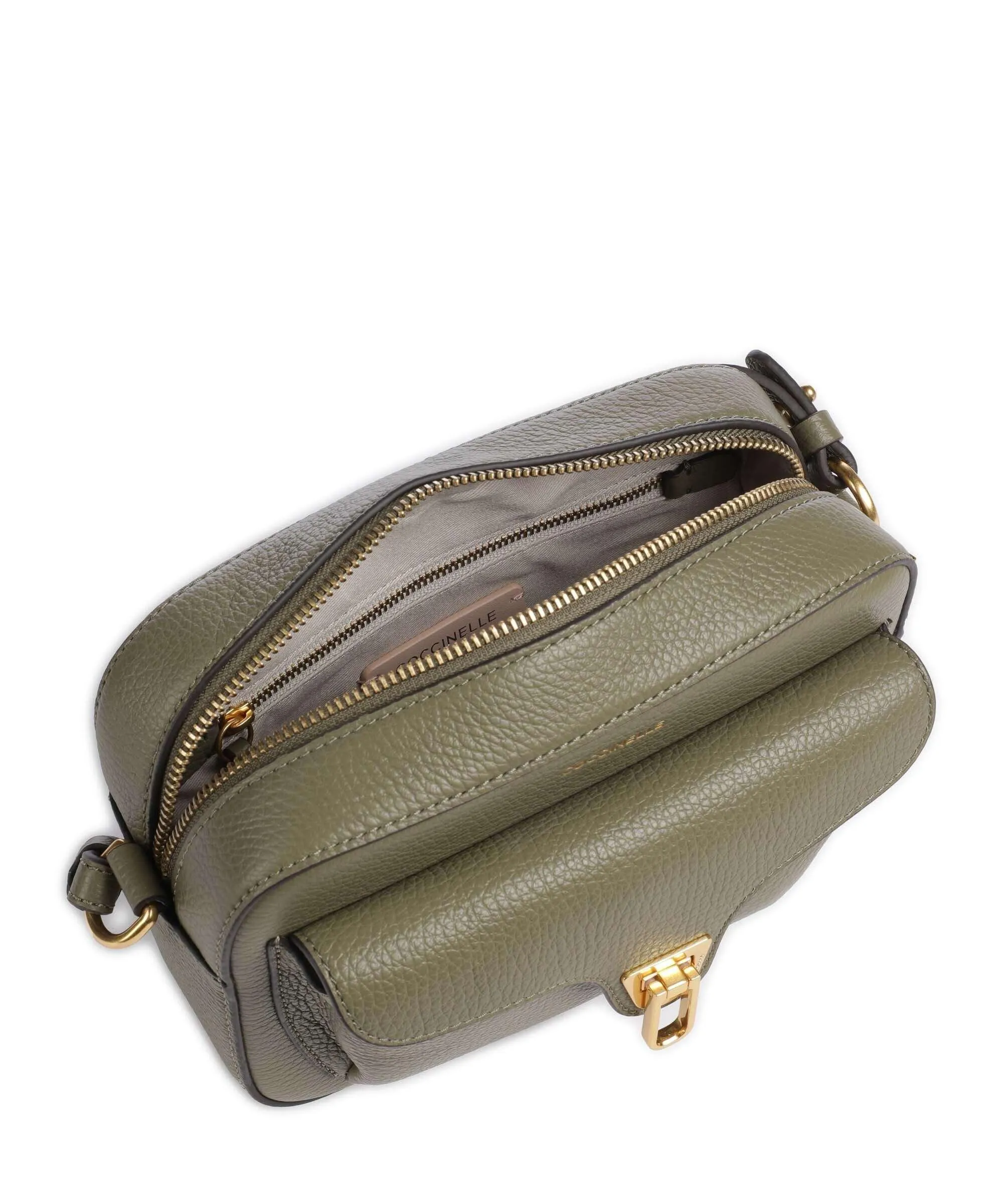  Coccinelle Beat Soft Borsa a tracolla pelle di vacchetta grana verde-oliva  