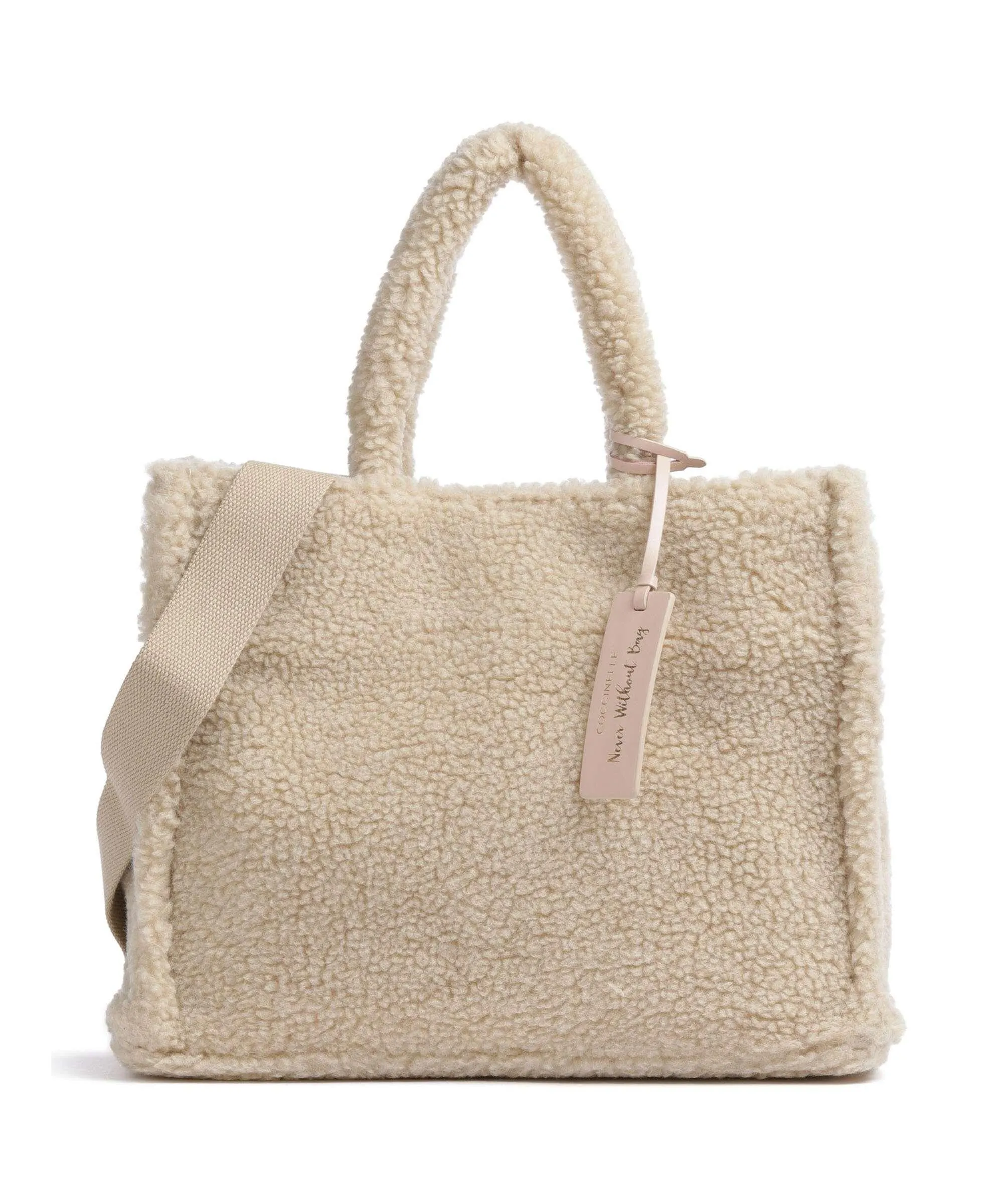  Coccinelle Never Without Bag Borsa a mano pelliccia natura  