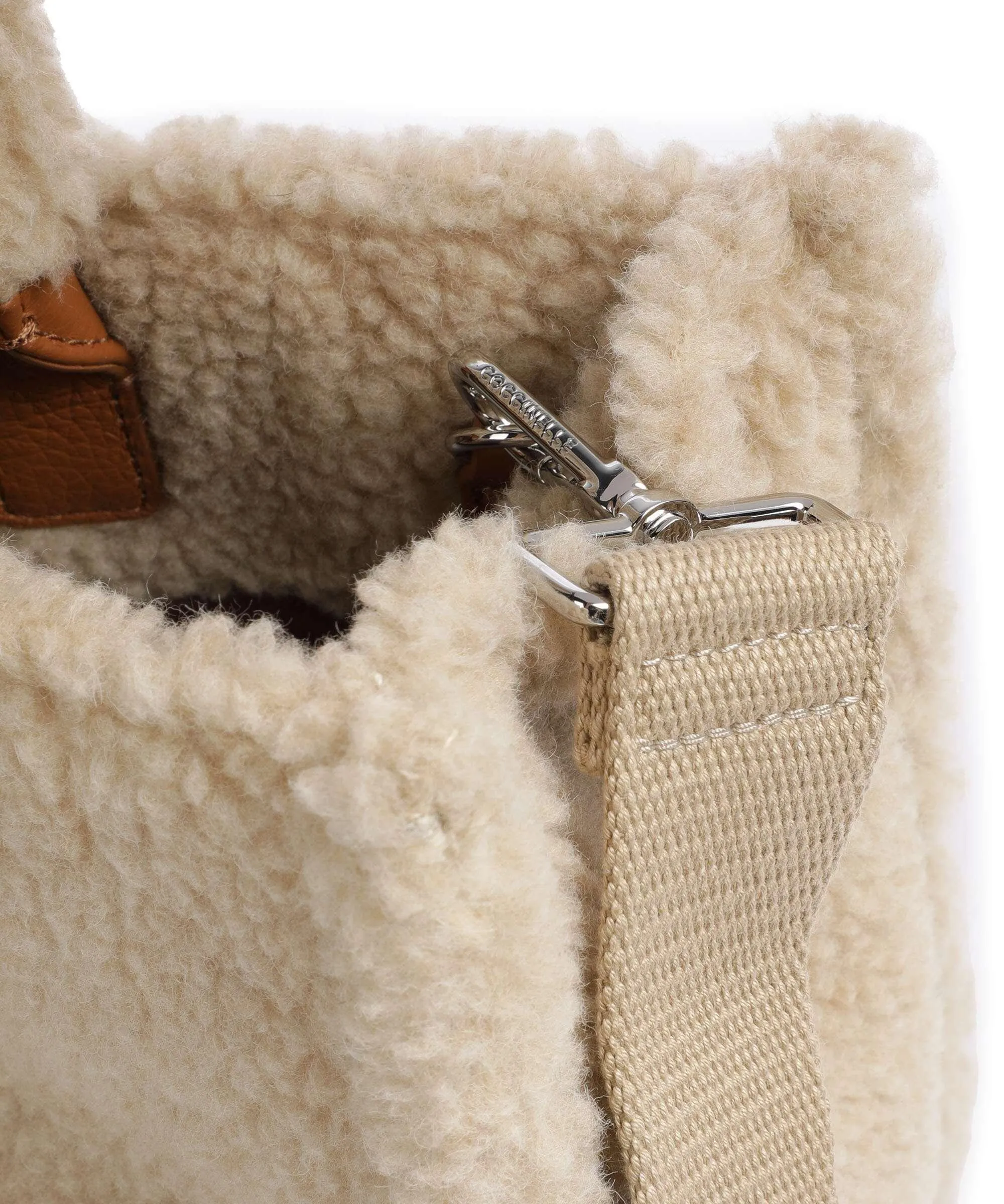  Coccinelle Never Without Bag Borsa a mano pelliccia natura  