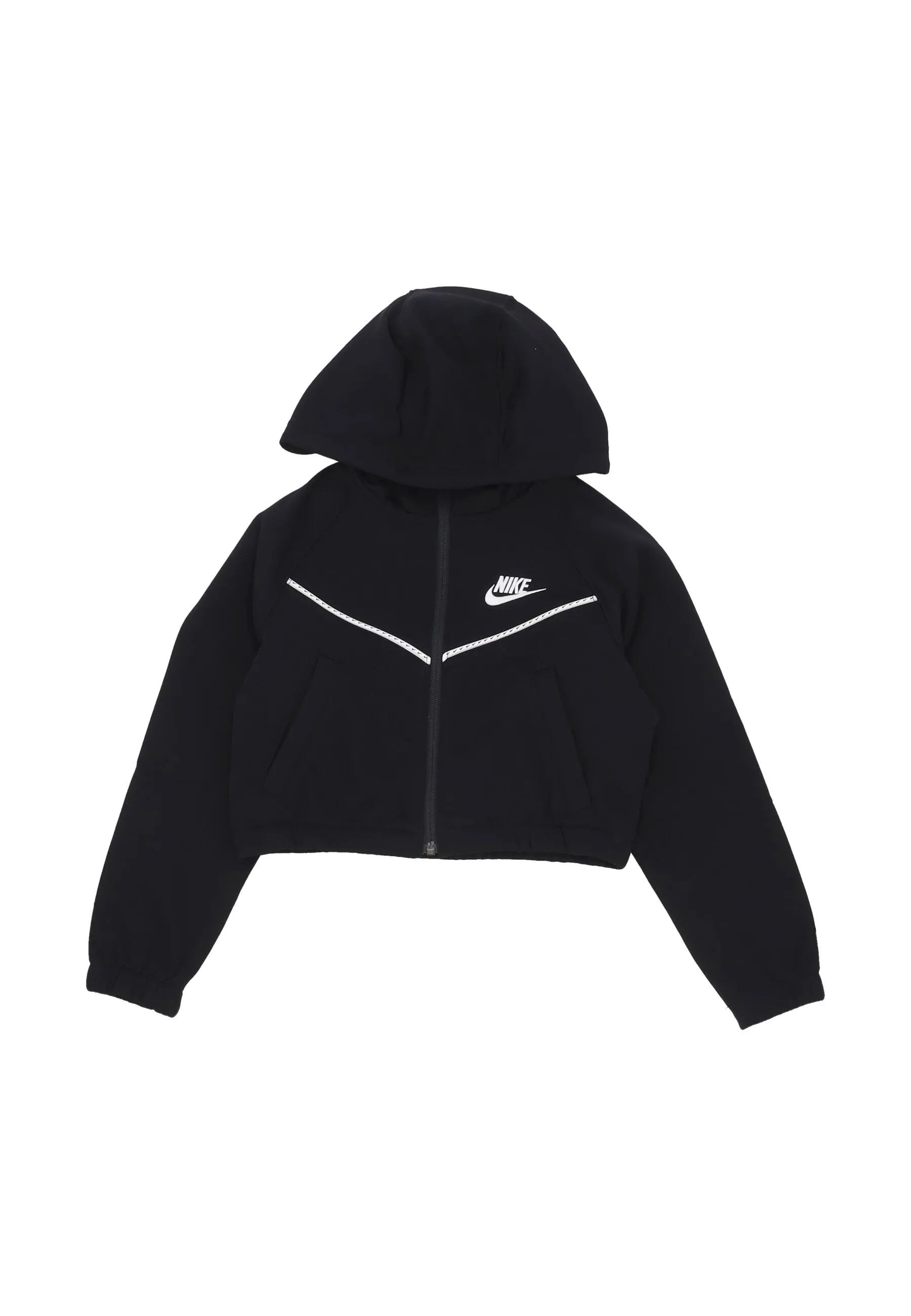 Completo Tuta Ragazza Sportswear Full-zip Hoodie Tracksuit Black/black/white/white